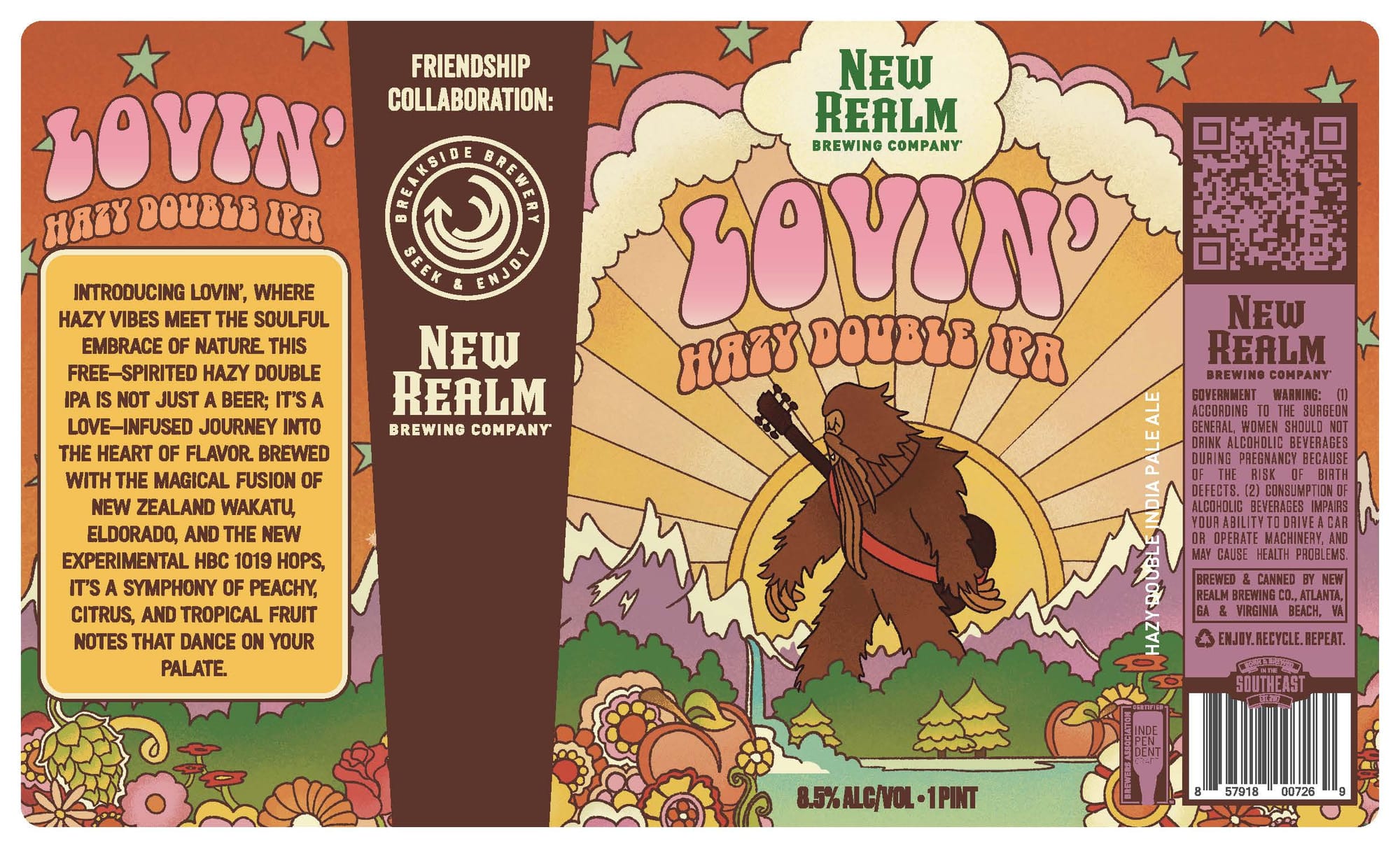 Lovin’ Hazy Double IPA by New Realm Brewing Company - beer label