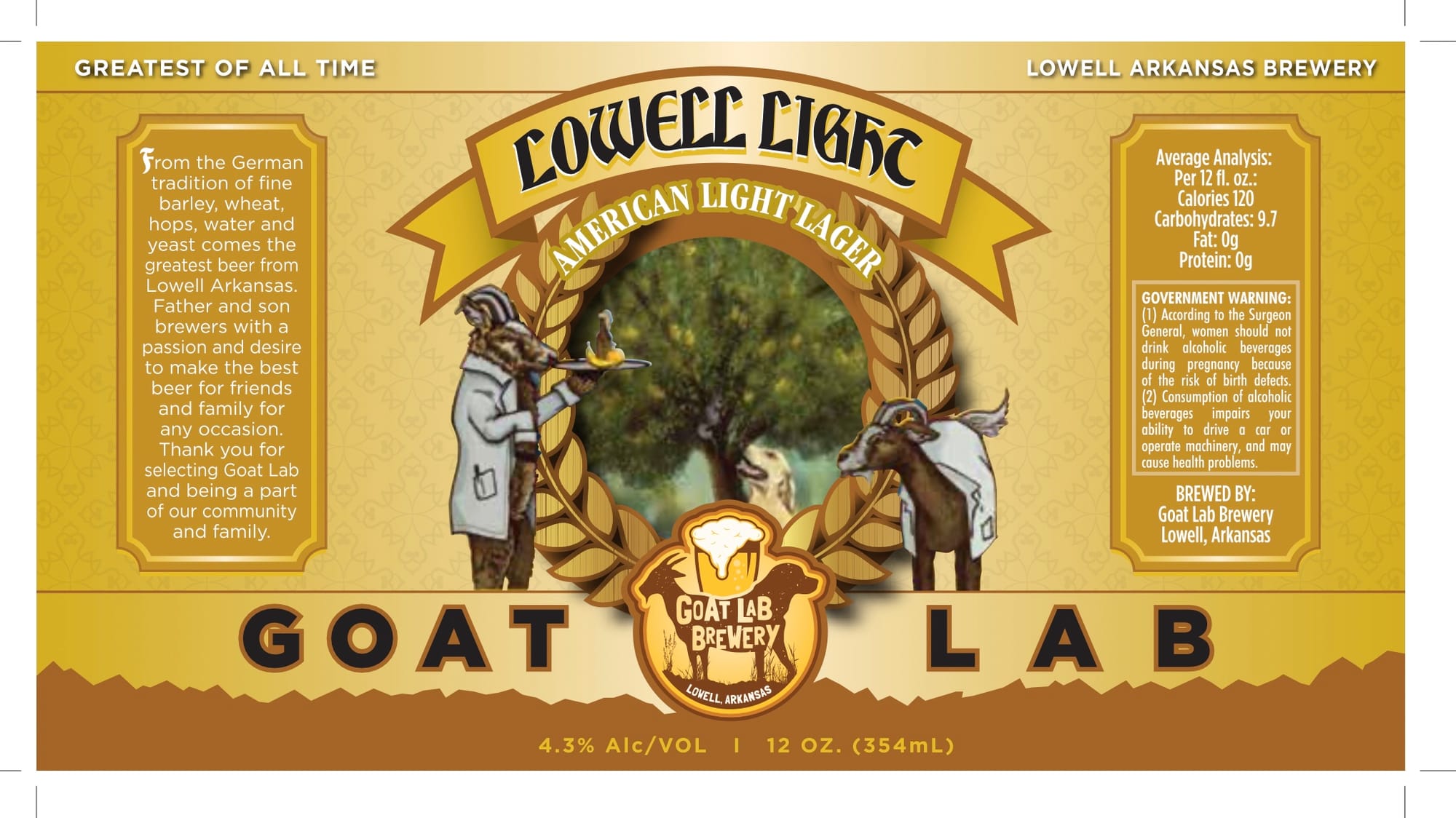 Lowell Light by Goat Lab Brewery - beer label