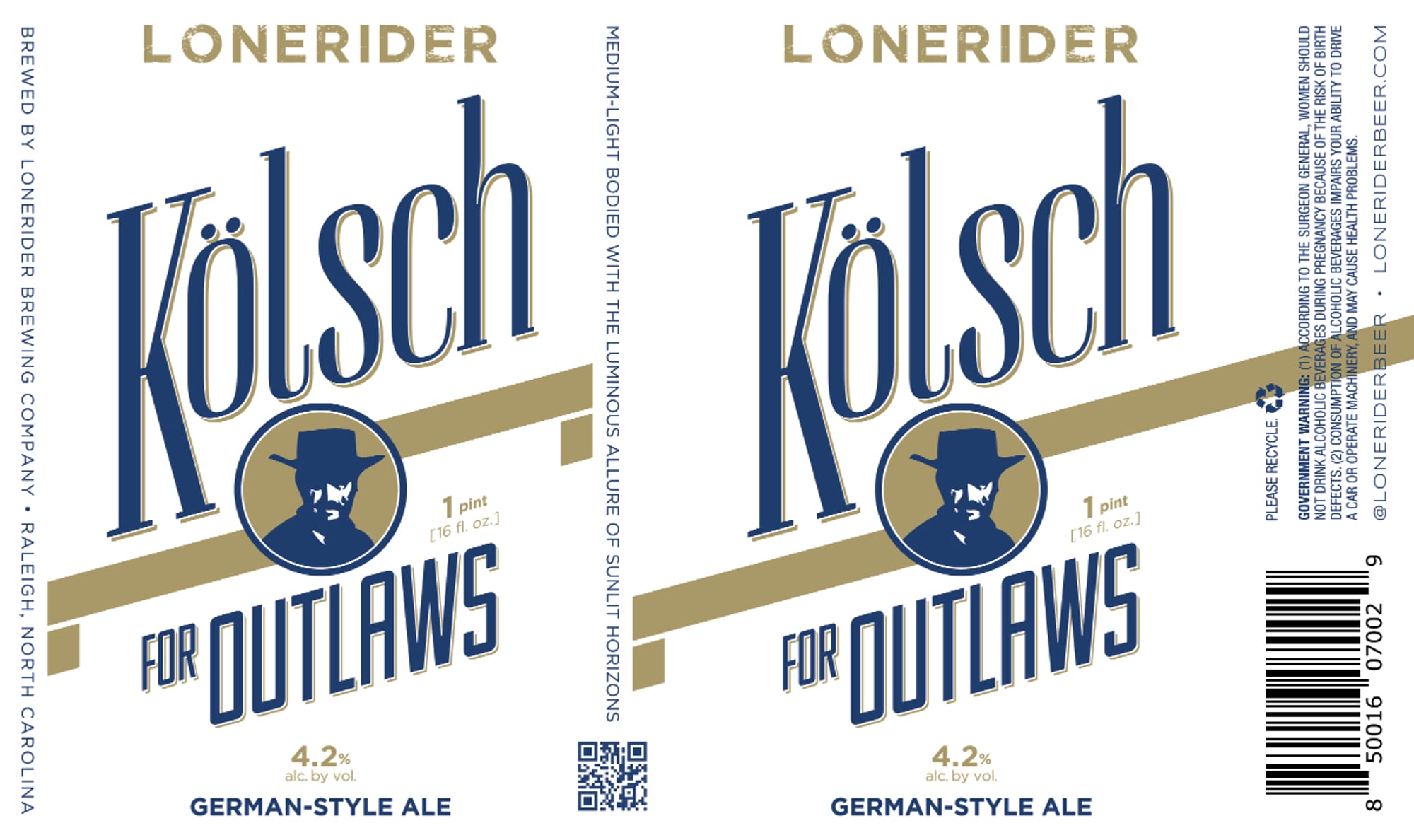 Kölsch for Outlaws by Lonerider Brewing Company - beer label