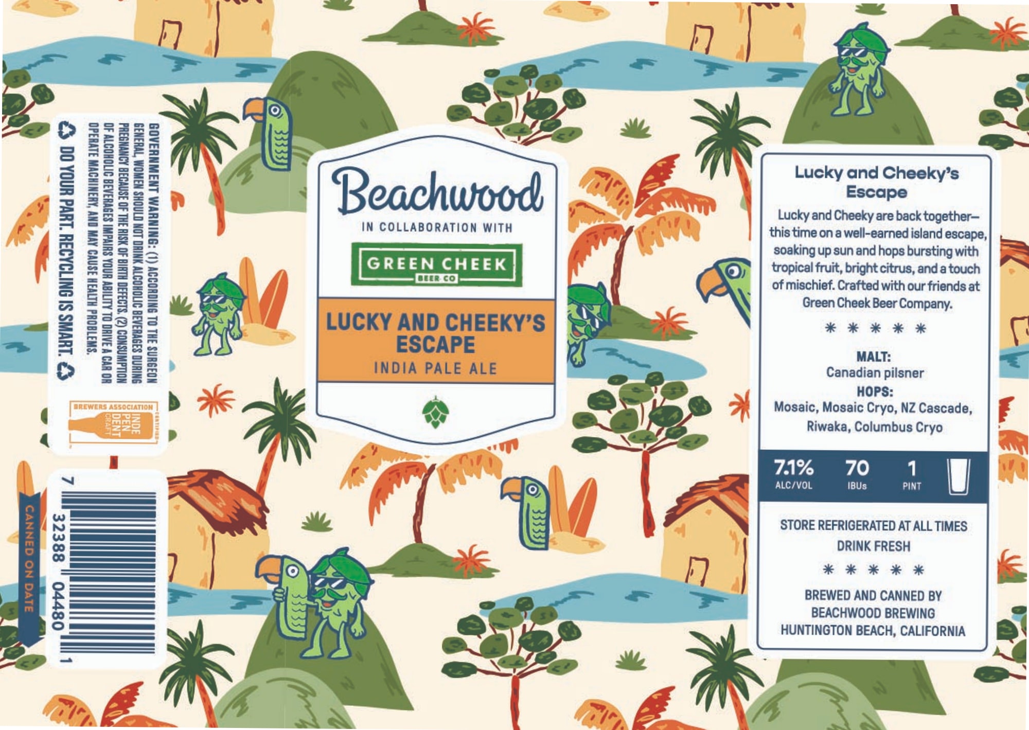 Lucky and Cheeky's Escape by Beachwood Brewing - beer label