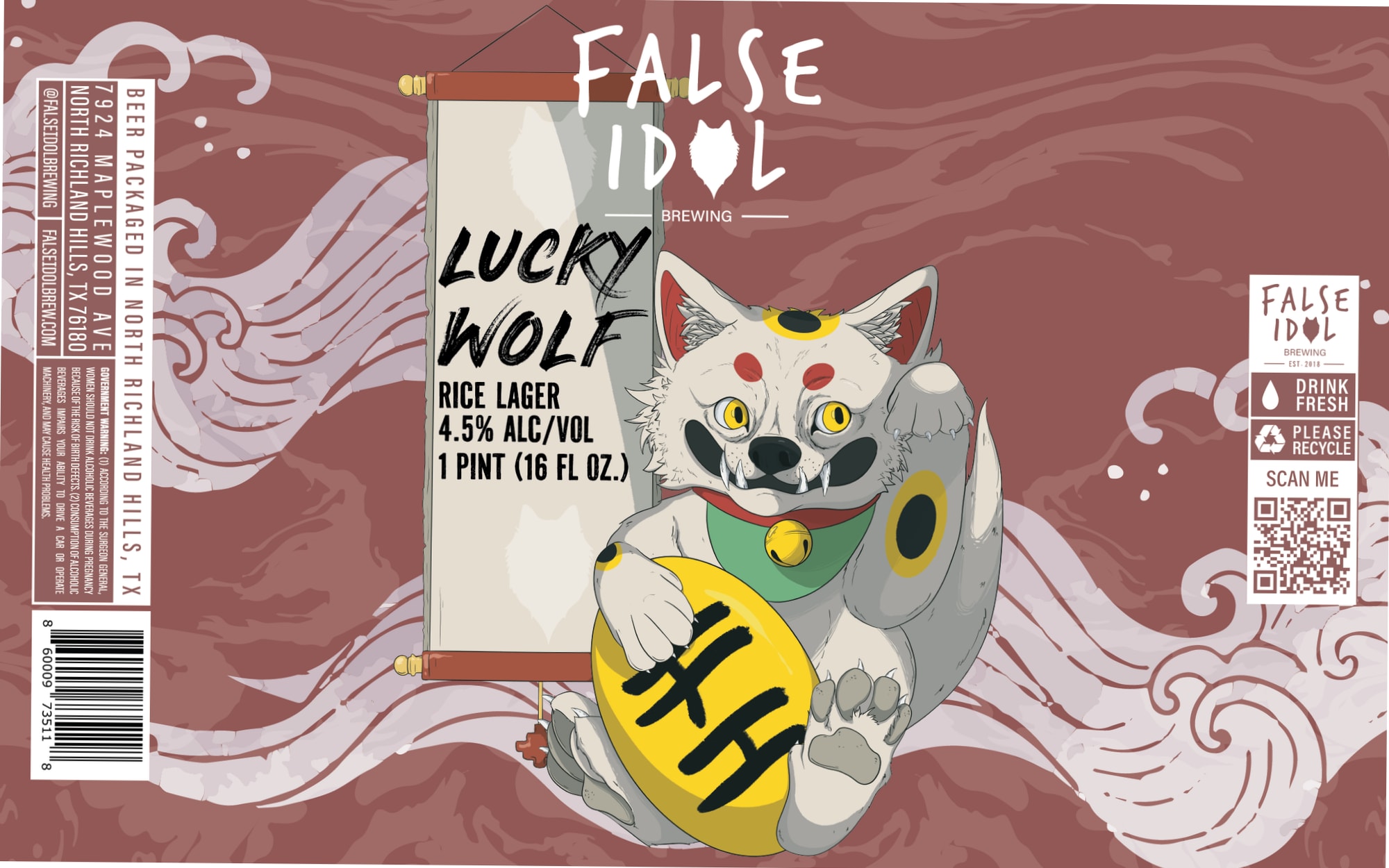 Lucky Wolf by False Idol Brewing - beer label