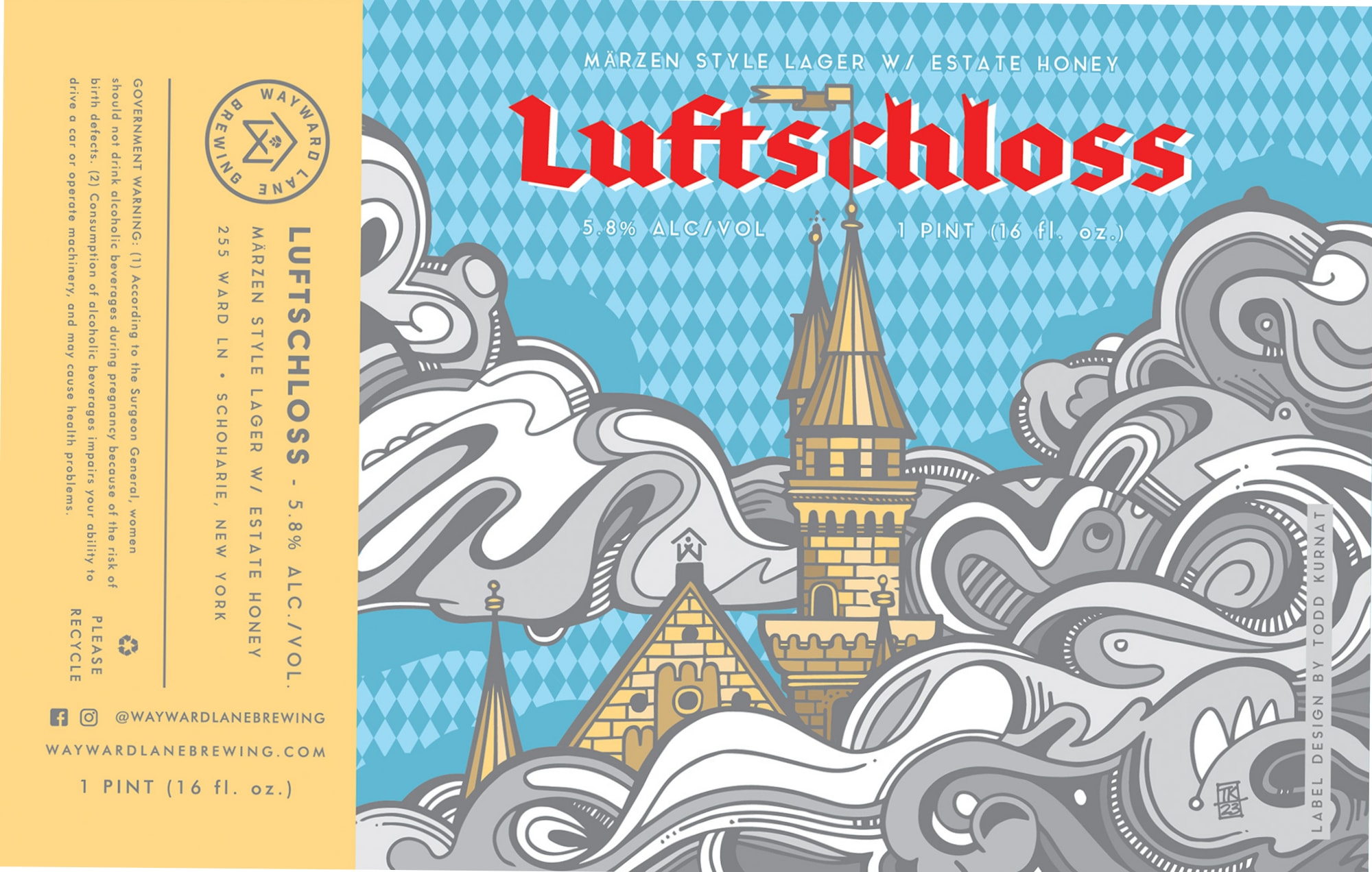 Luftschloss by Wayward Lane Brewing - beer label