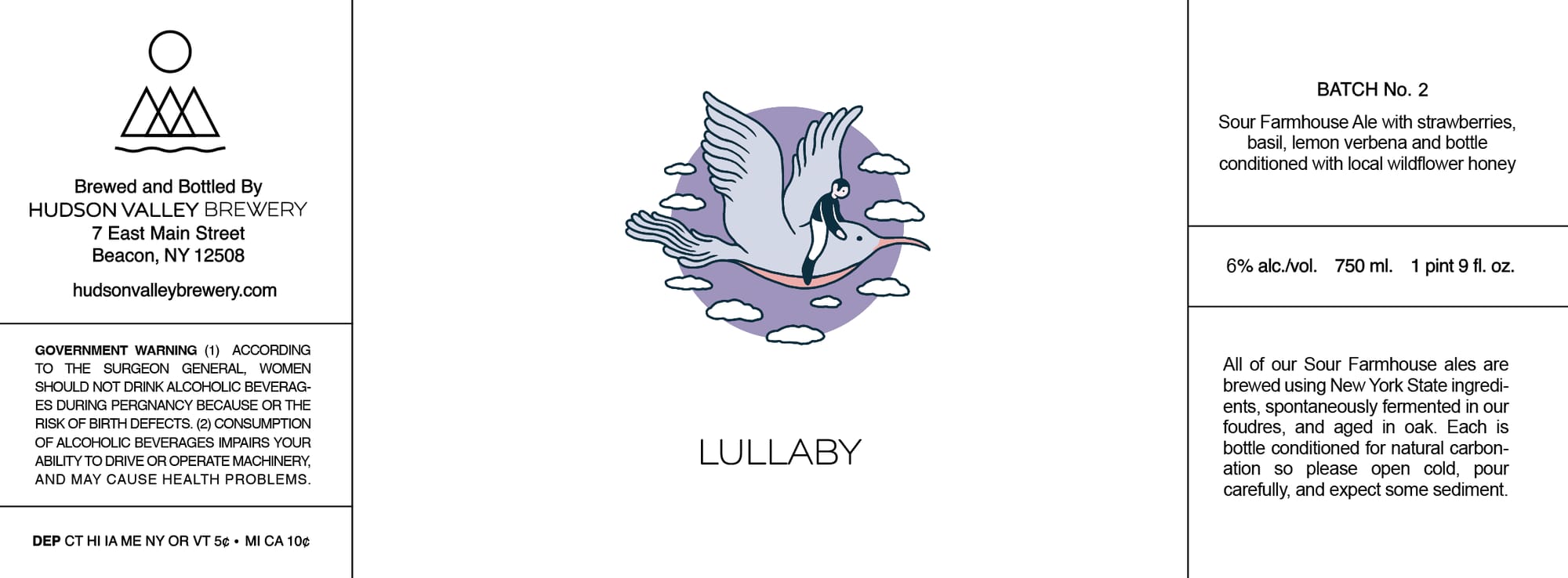 Lullaby by Hudson Valley Brewery - beer label