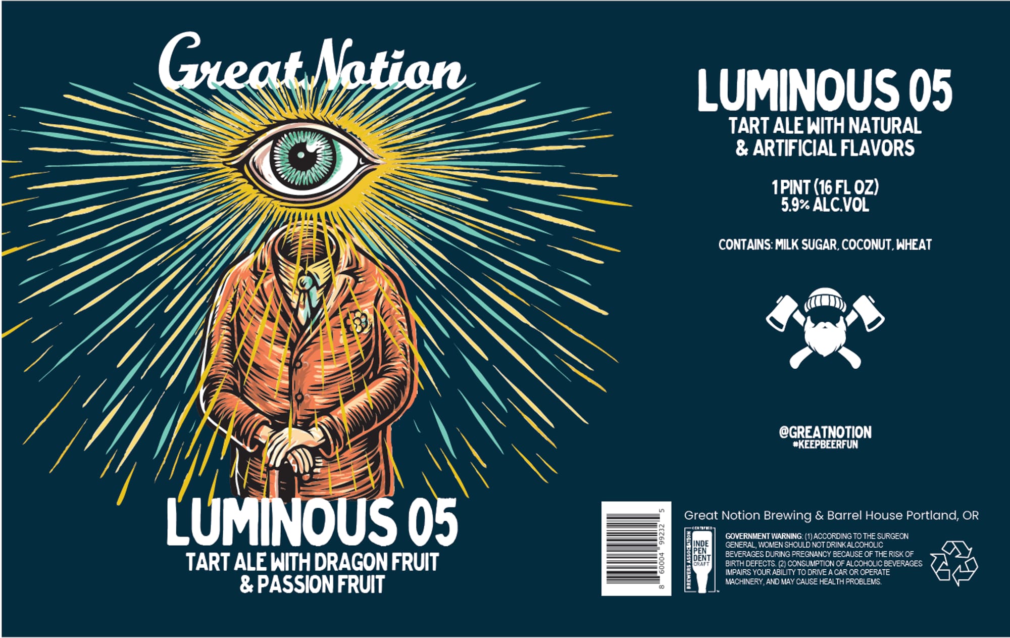 Luminous 05 by Great Notion Brewing - beer label