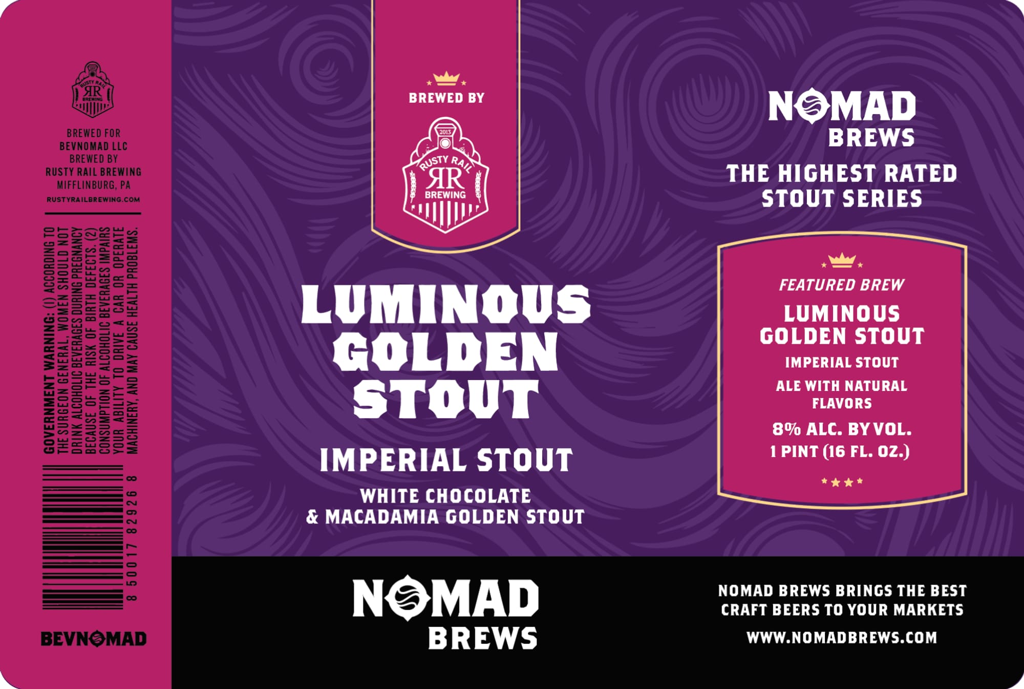 Luminous Golden Stout by Nomad Brews - beer label
