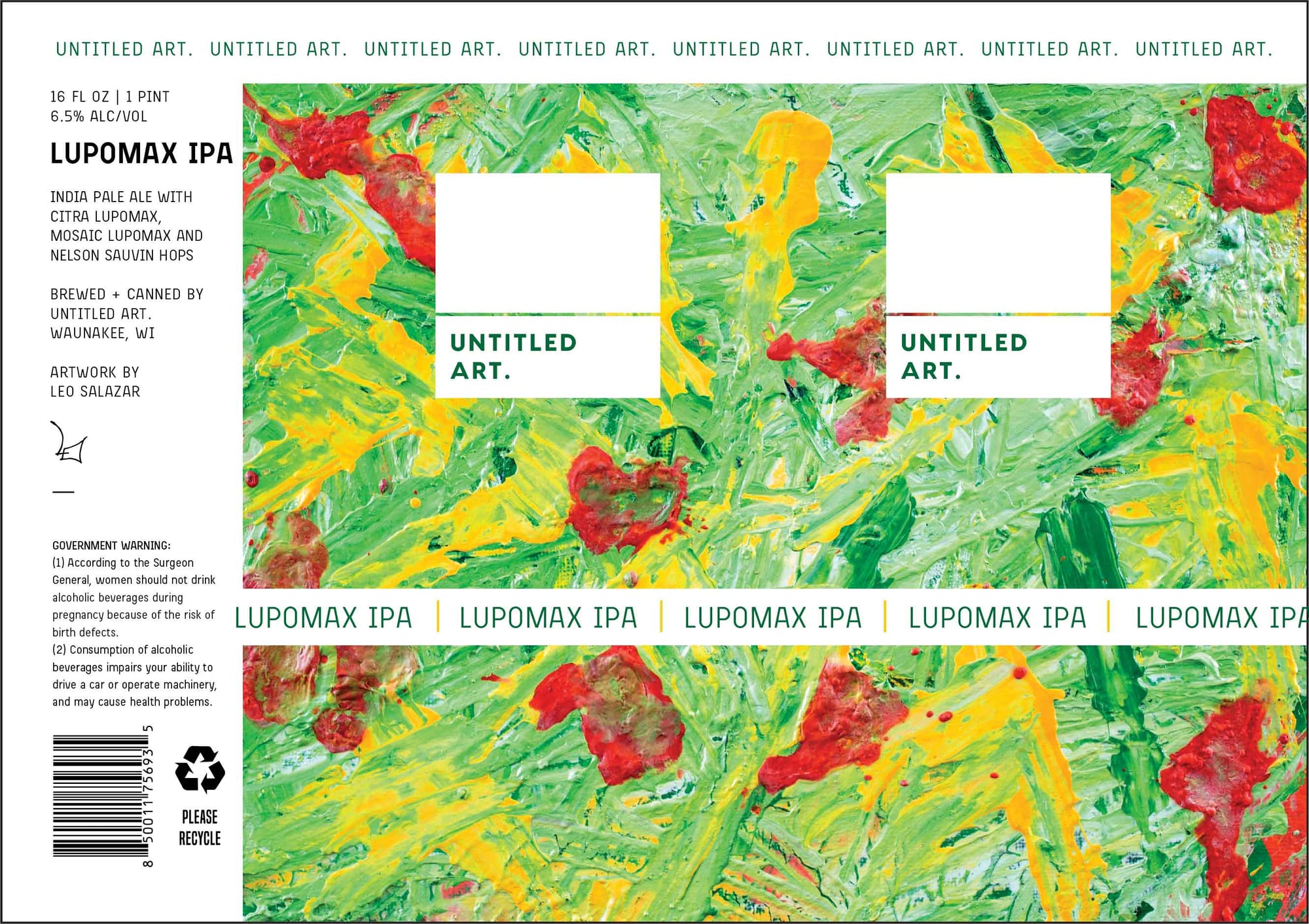 Lupomax IPA by Untitled Art - beer label