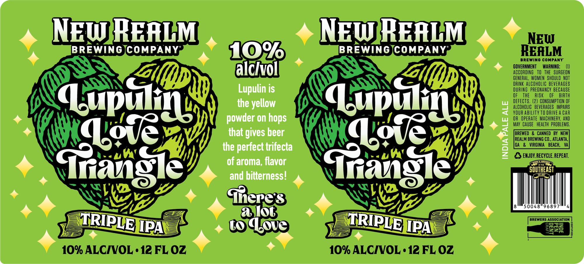 Lupulin Love Triangle by New Realm Brewing Company - beer label