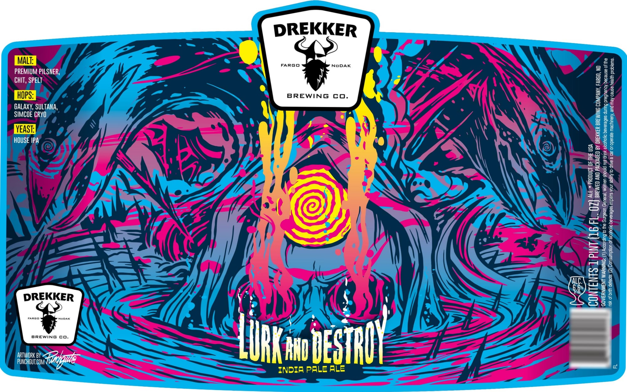 Lurk and Destroy by Drekker Brewing Co. - beer label