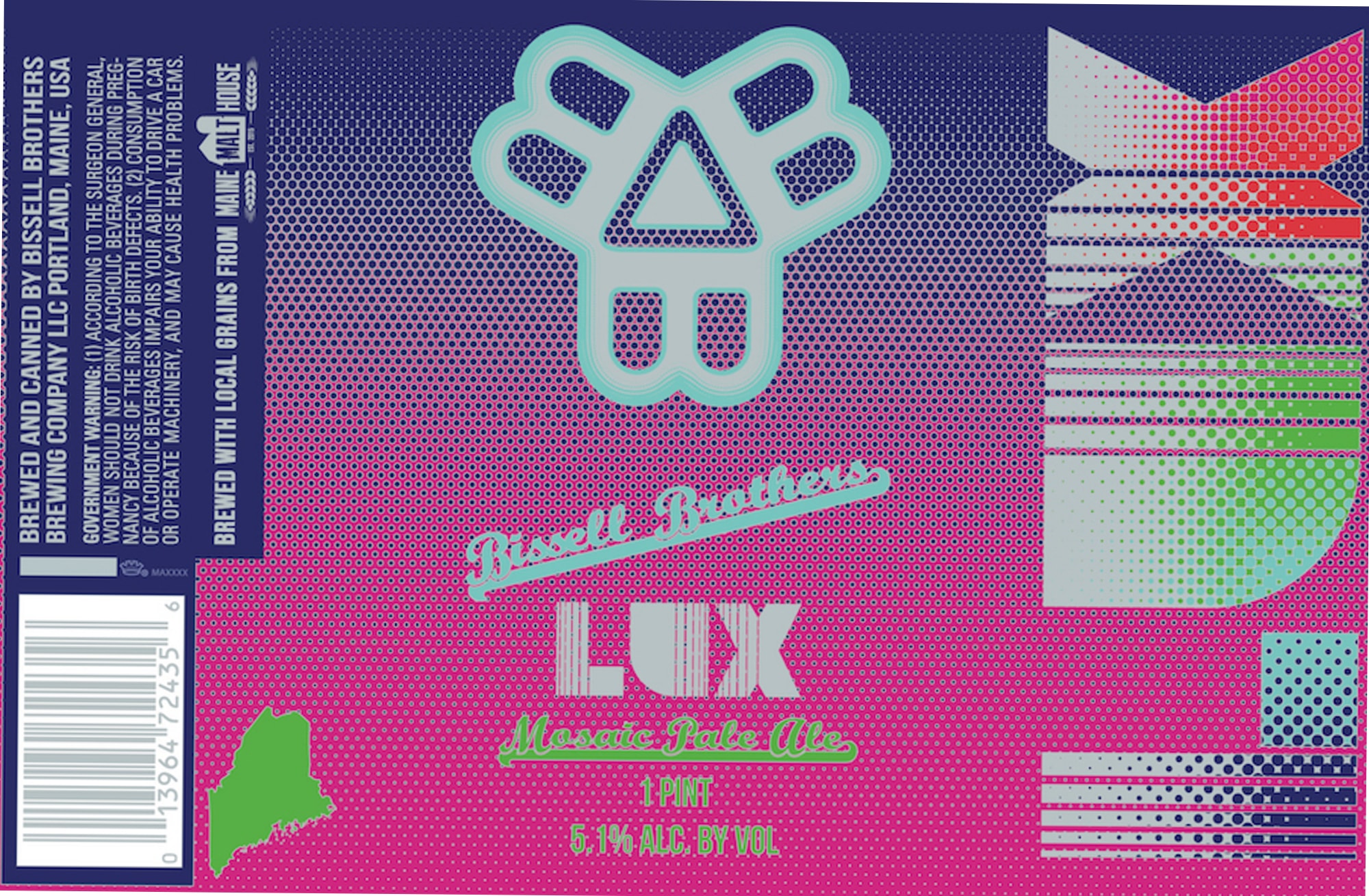 Lux Mosaic Pale Ale by Allagash Brewing Company - beer label