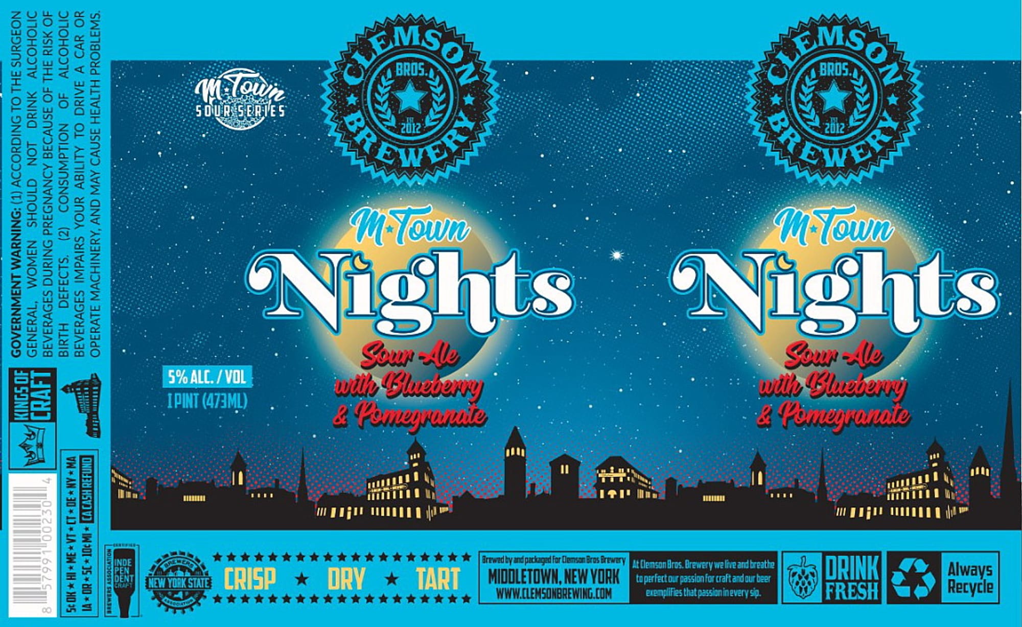 M-Town Nights by Clemson Bros. Brewery - beer label