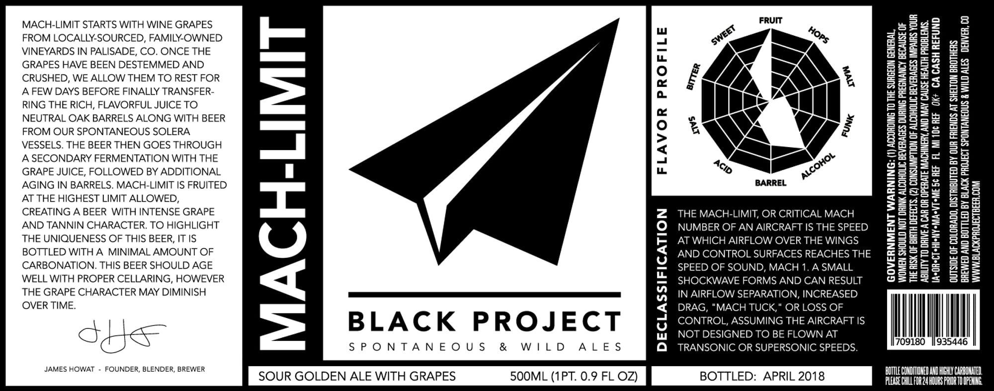 Mach-Limit by Black Project - beer label