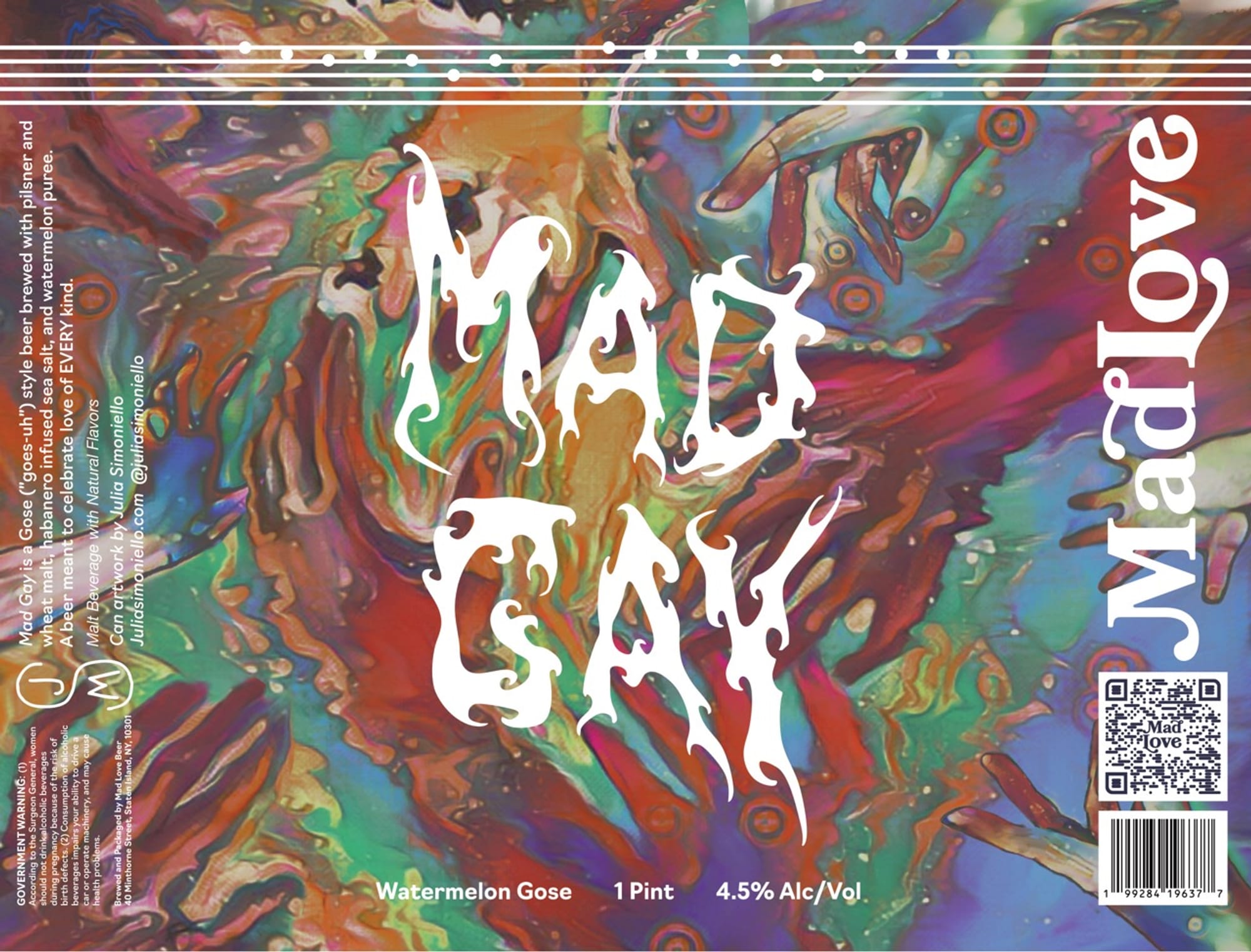 Watermelon Gose by Mad Love - beer label