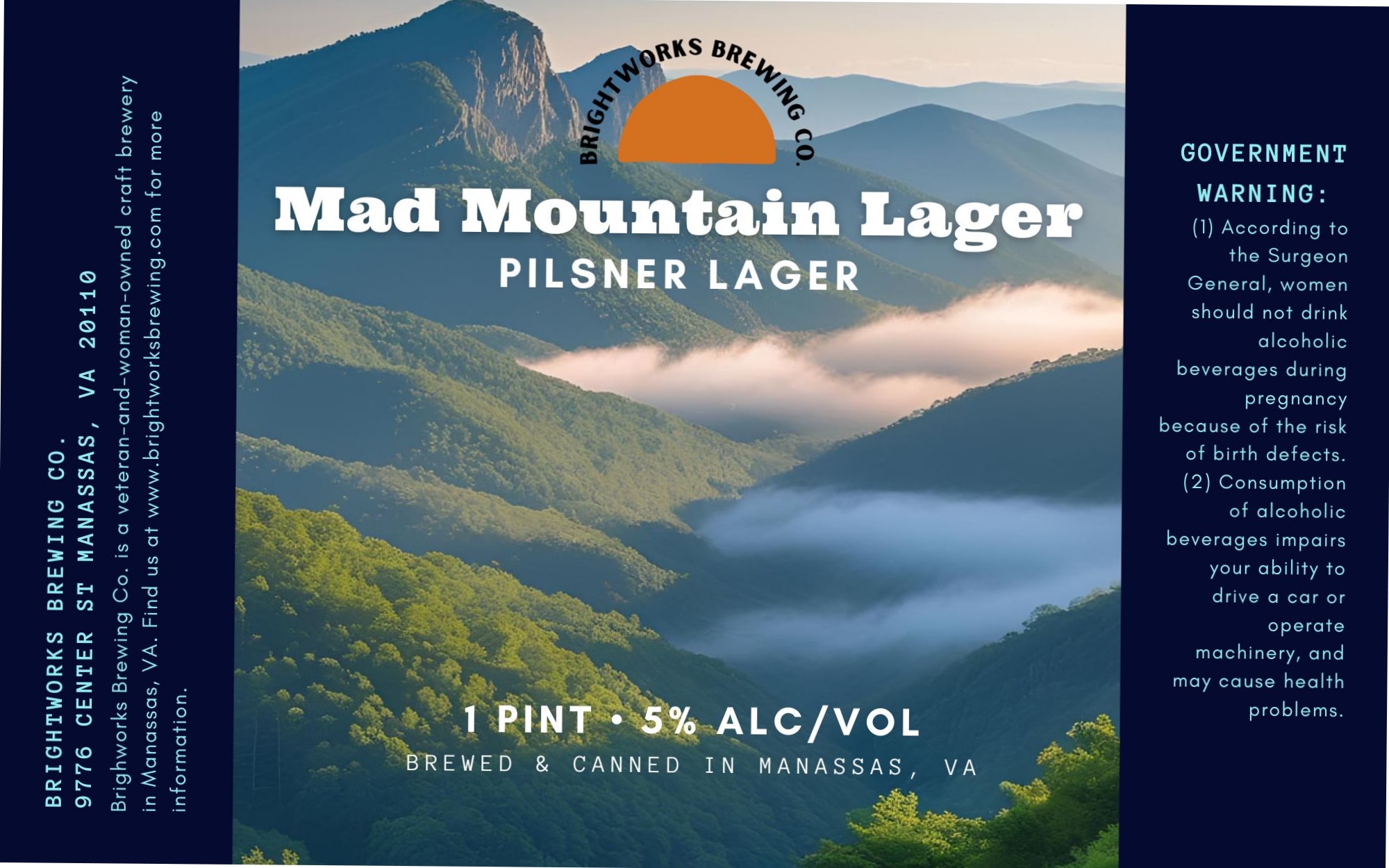 Mad Mountain Lager by Brightworks Brewing Co. - beer label
