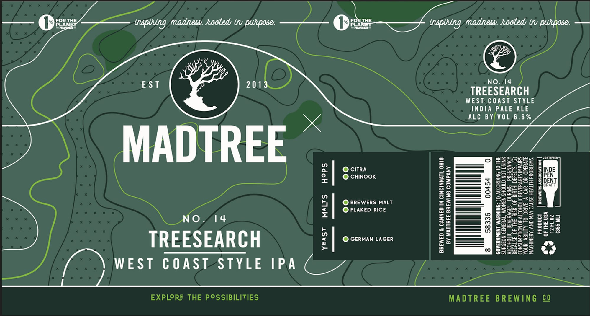 Treesearch by MadTree Brewing Co. - beer label