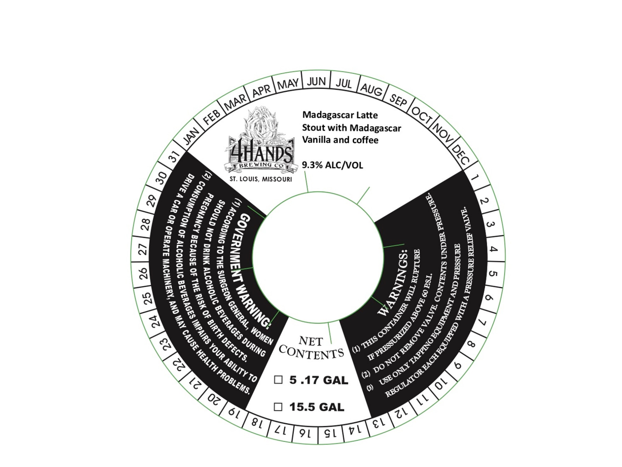 Madagascar Latte by Hands Brewing Co. - beer label