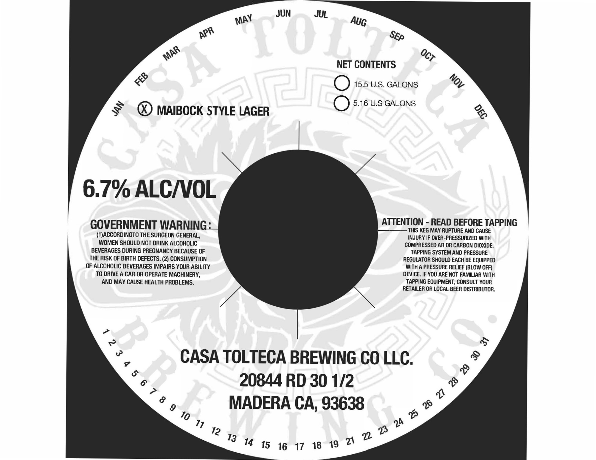 Madera by Casa Tolteca Brewing Co LLC - beer label