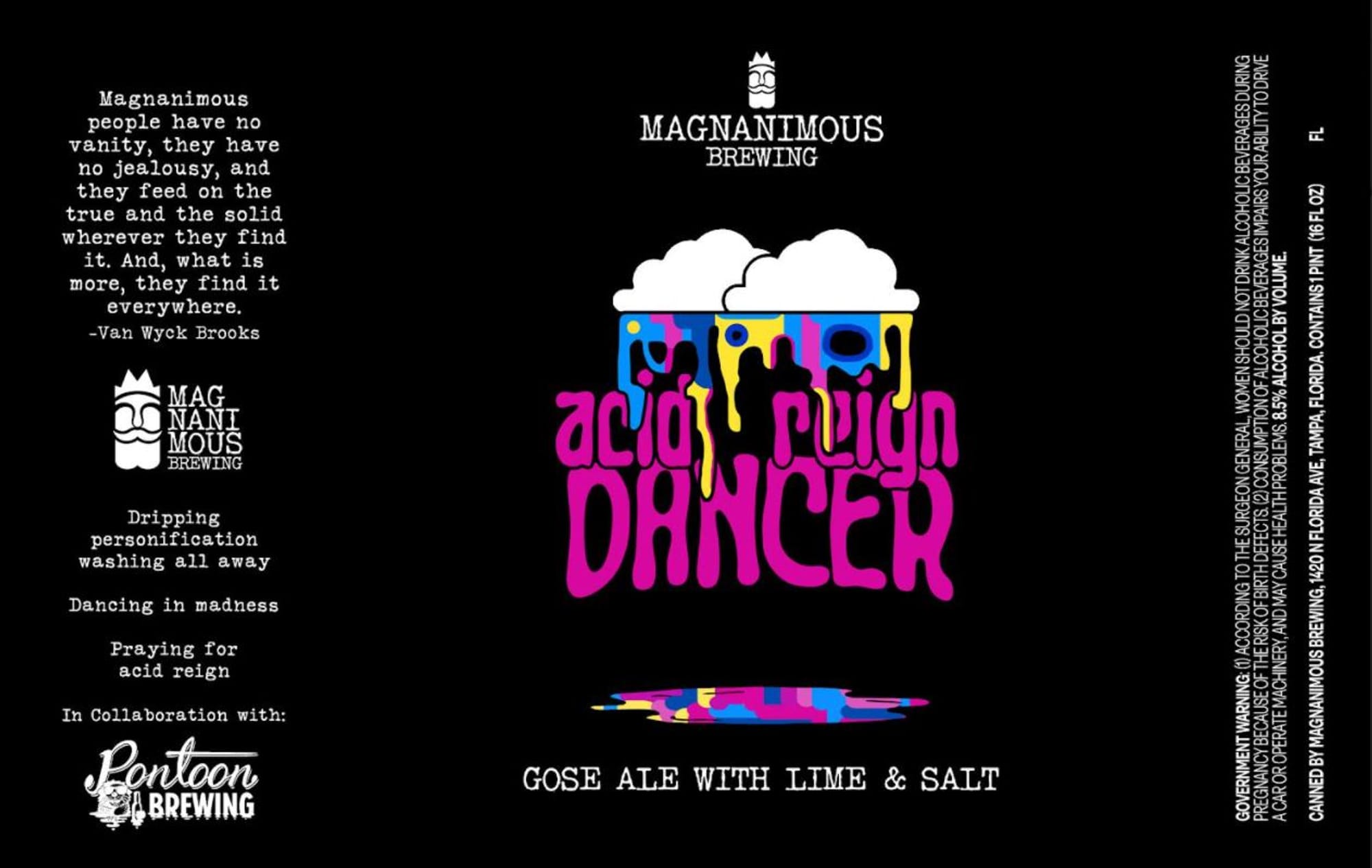 Acid Reign Dancer by Magnanimous Brewing - beer label