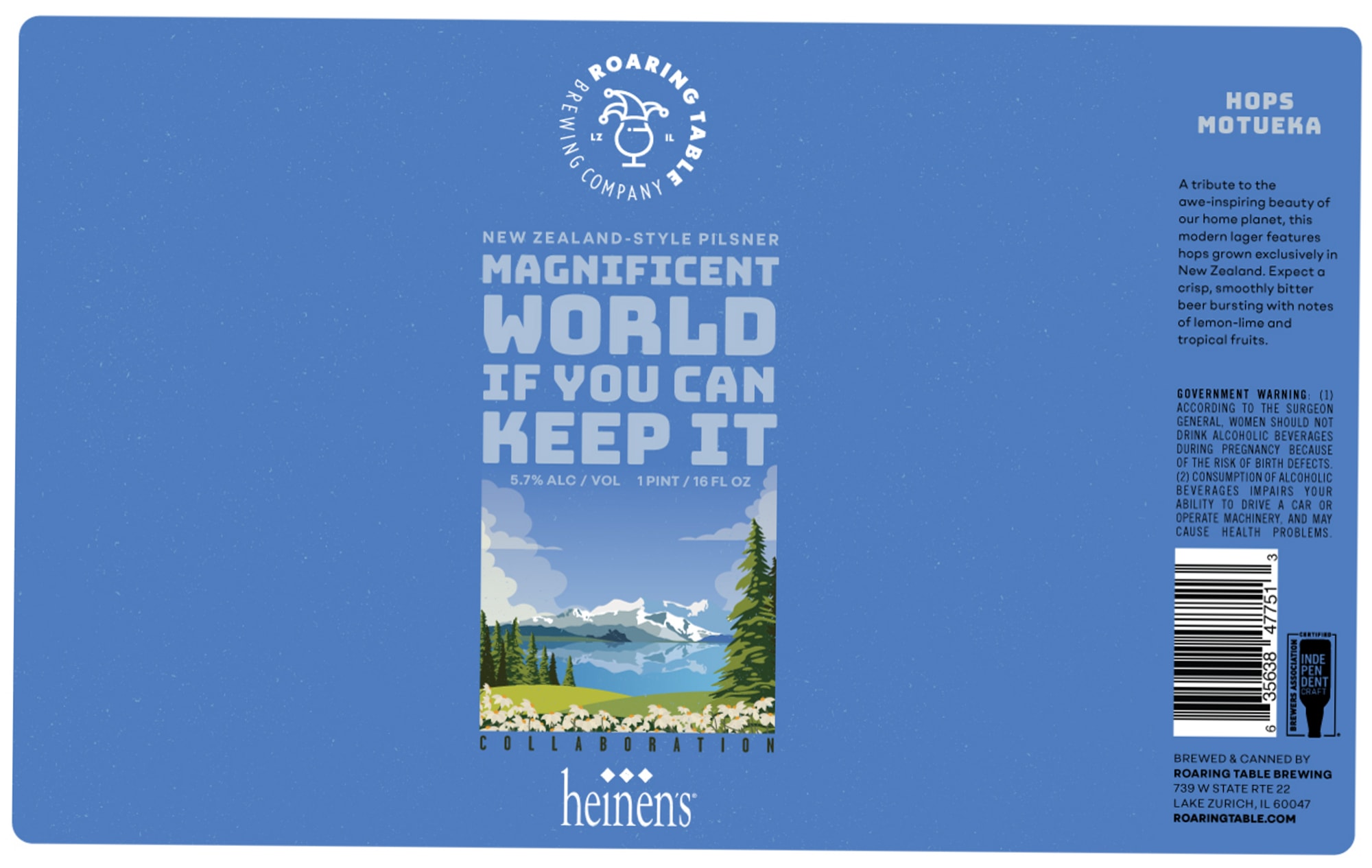 Magnificent World by Roaring Table Brewing - beer label