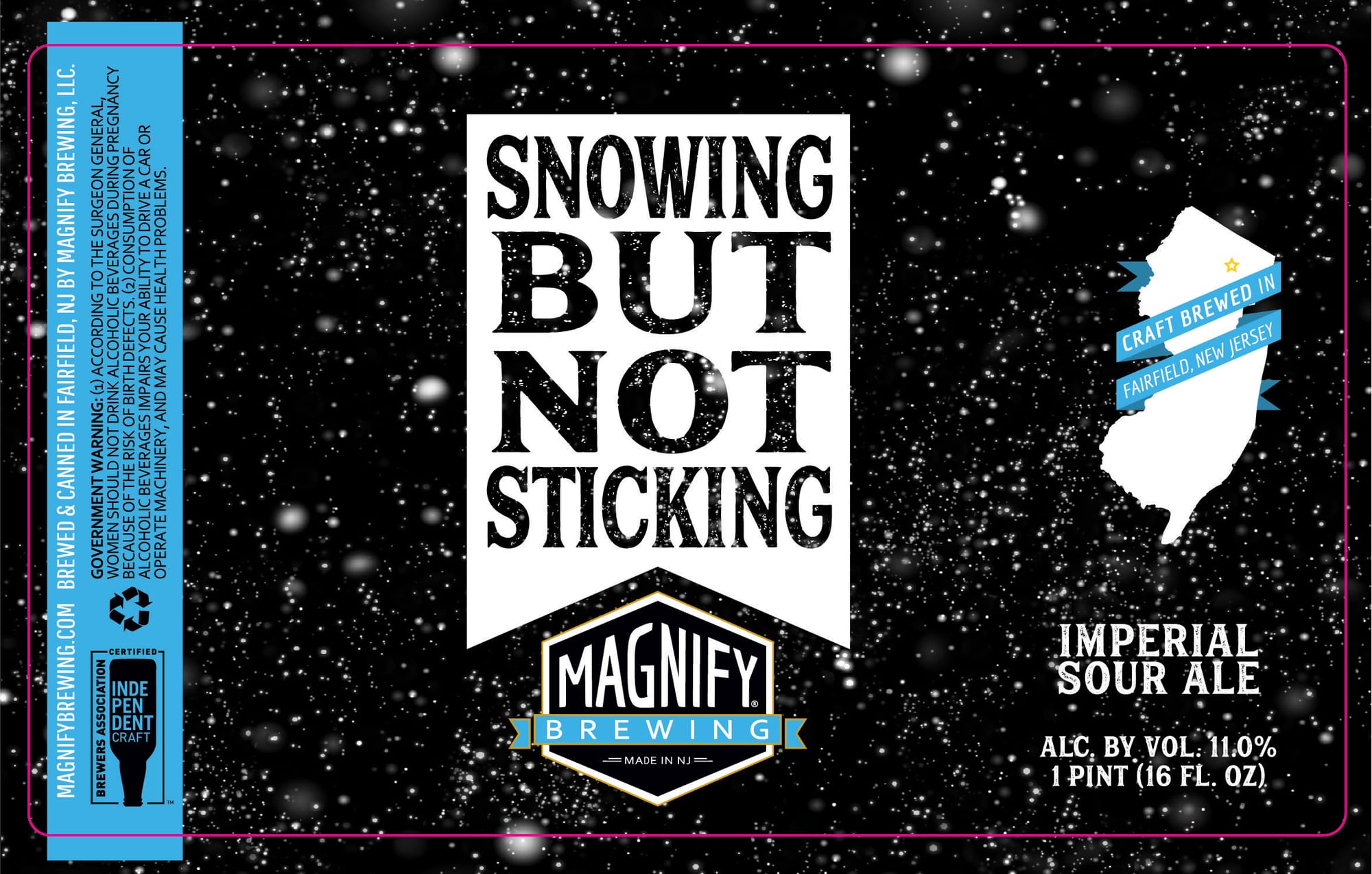 Snowing But Not Sticking by Magnify Brewing - beer label