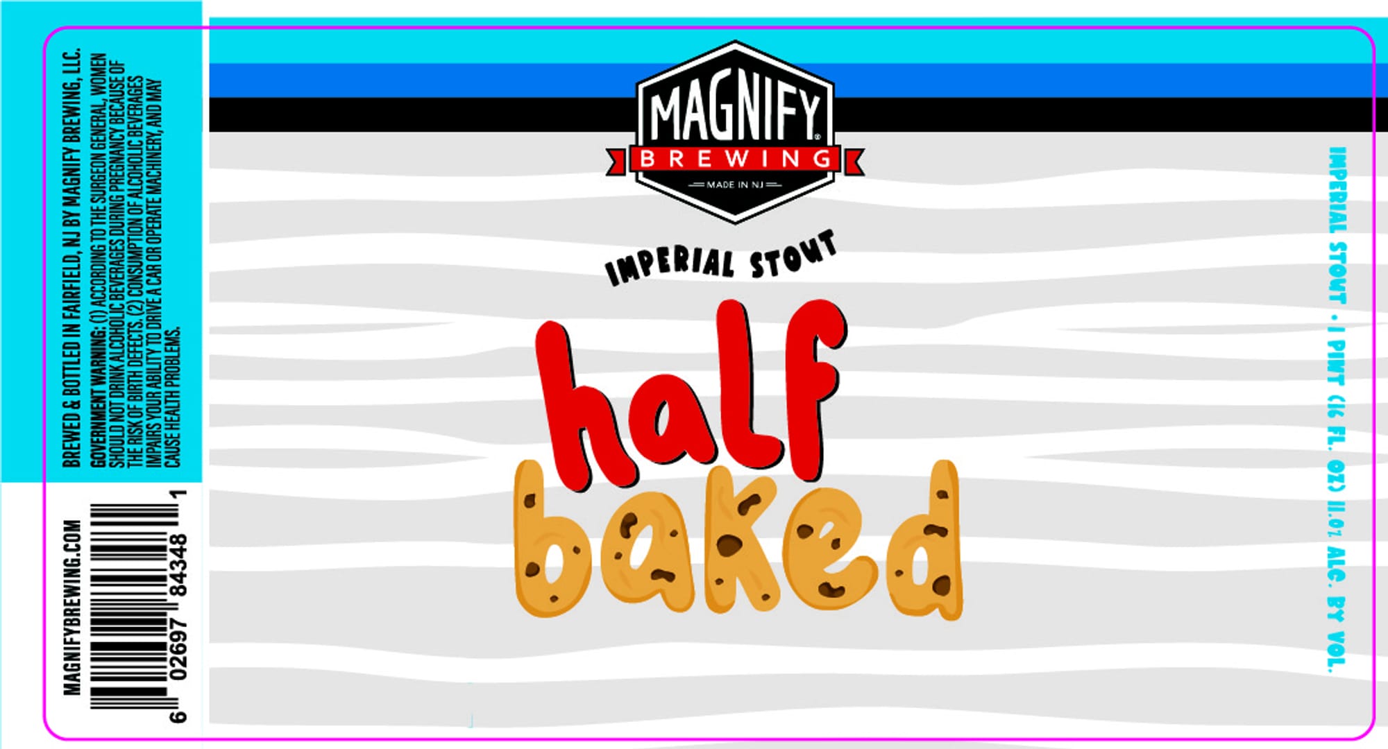 Imperial Stout Half Baked by Magnify Brewing - beer label