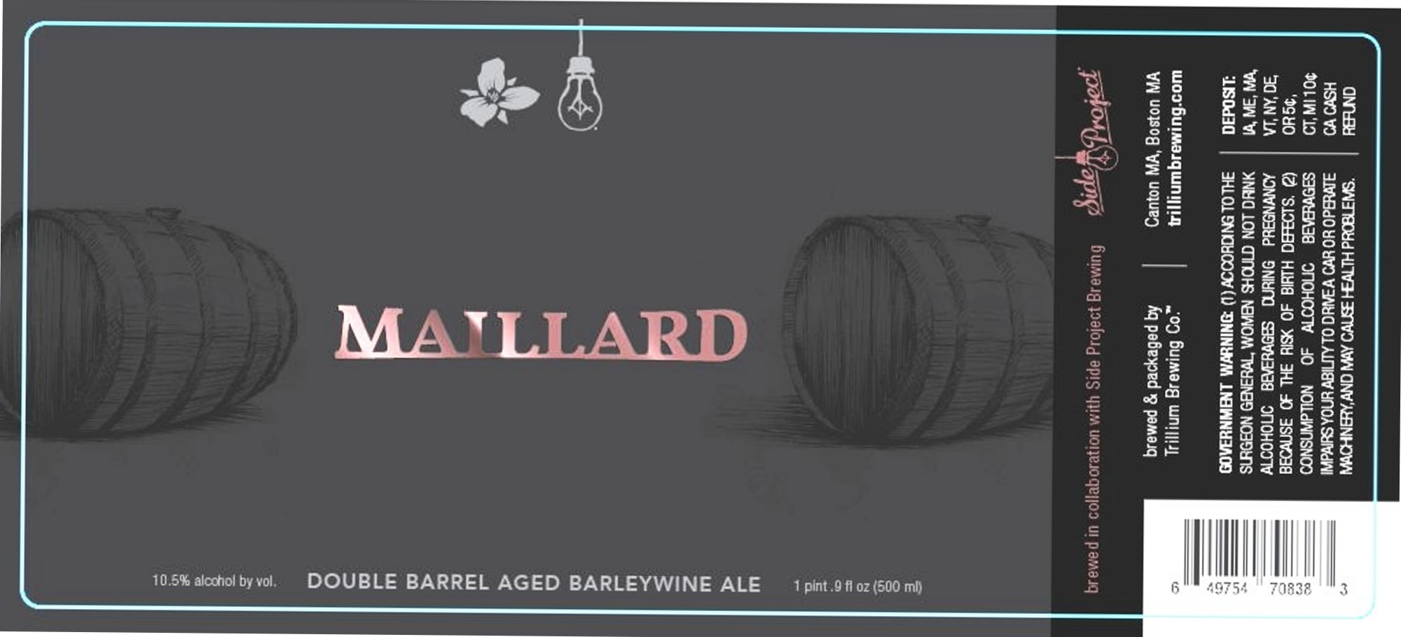 Maillard by Side Project - beer label
