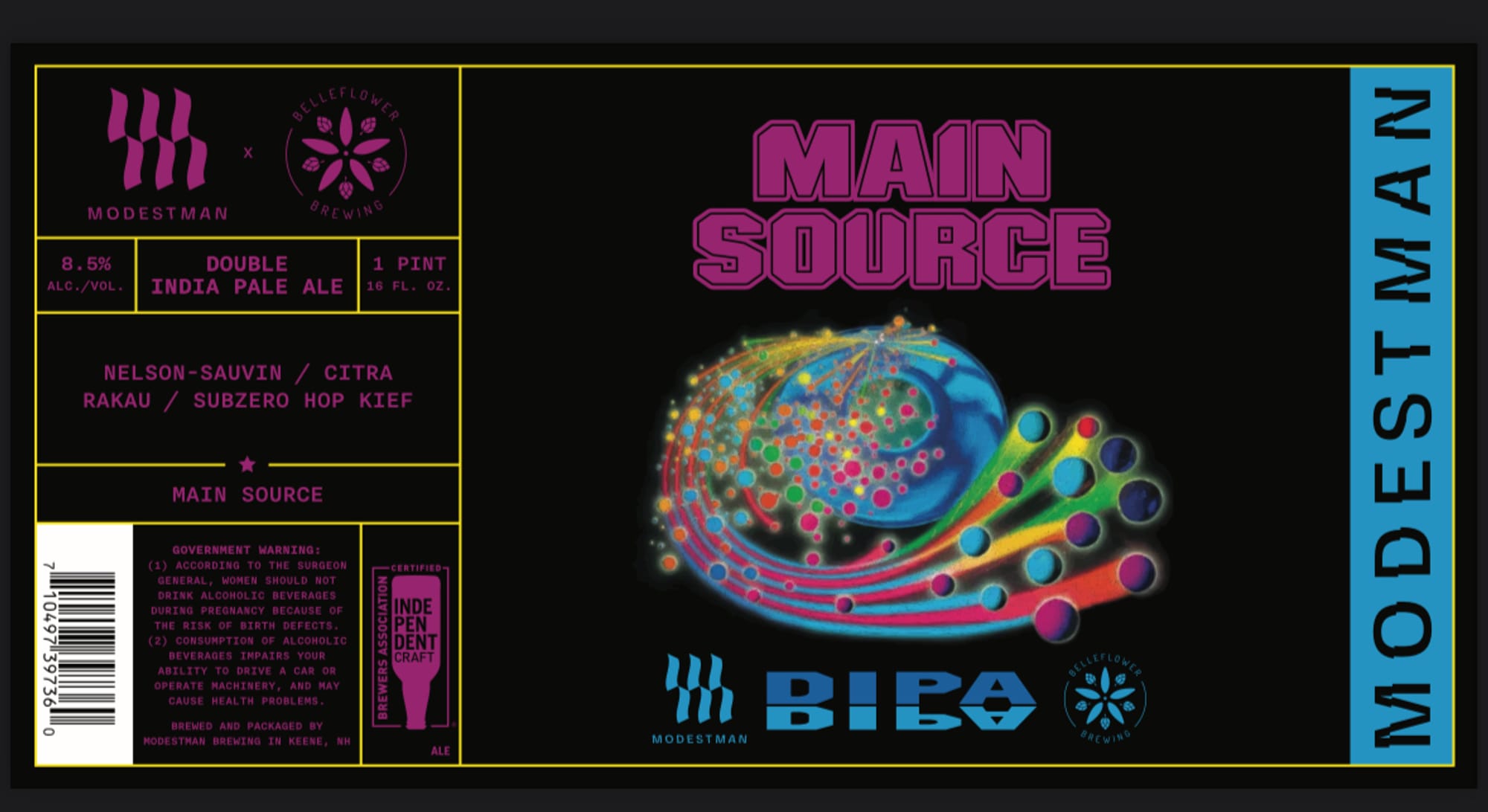 Main Source by Modest Man Brewing - beer label