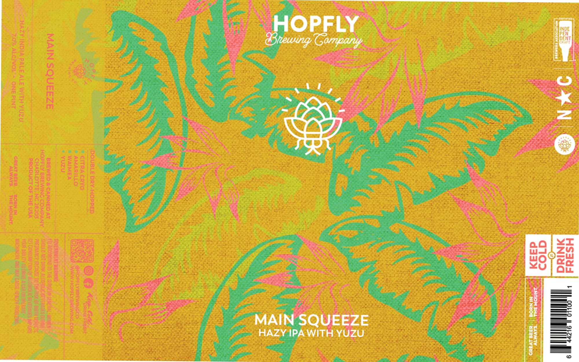 Main Squeeze by Hopfly Brewing Company - beer label
