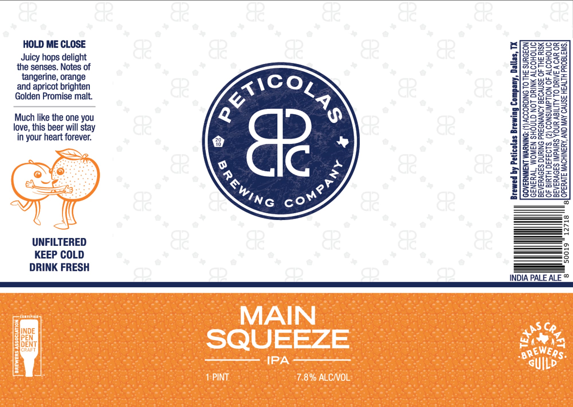 Main Squeeze by Peticolas Brewing Company - beer label