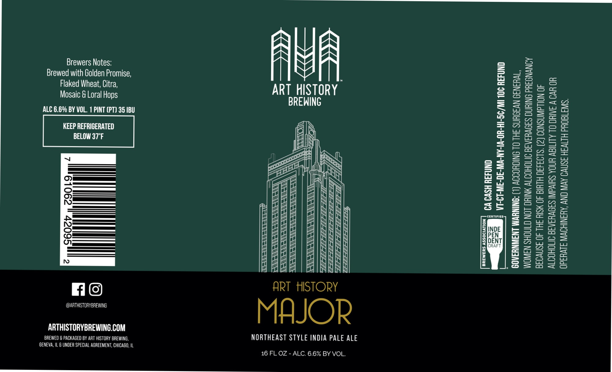 Major by Art History Brewing - beer label