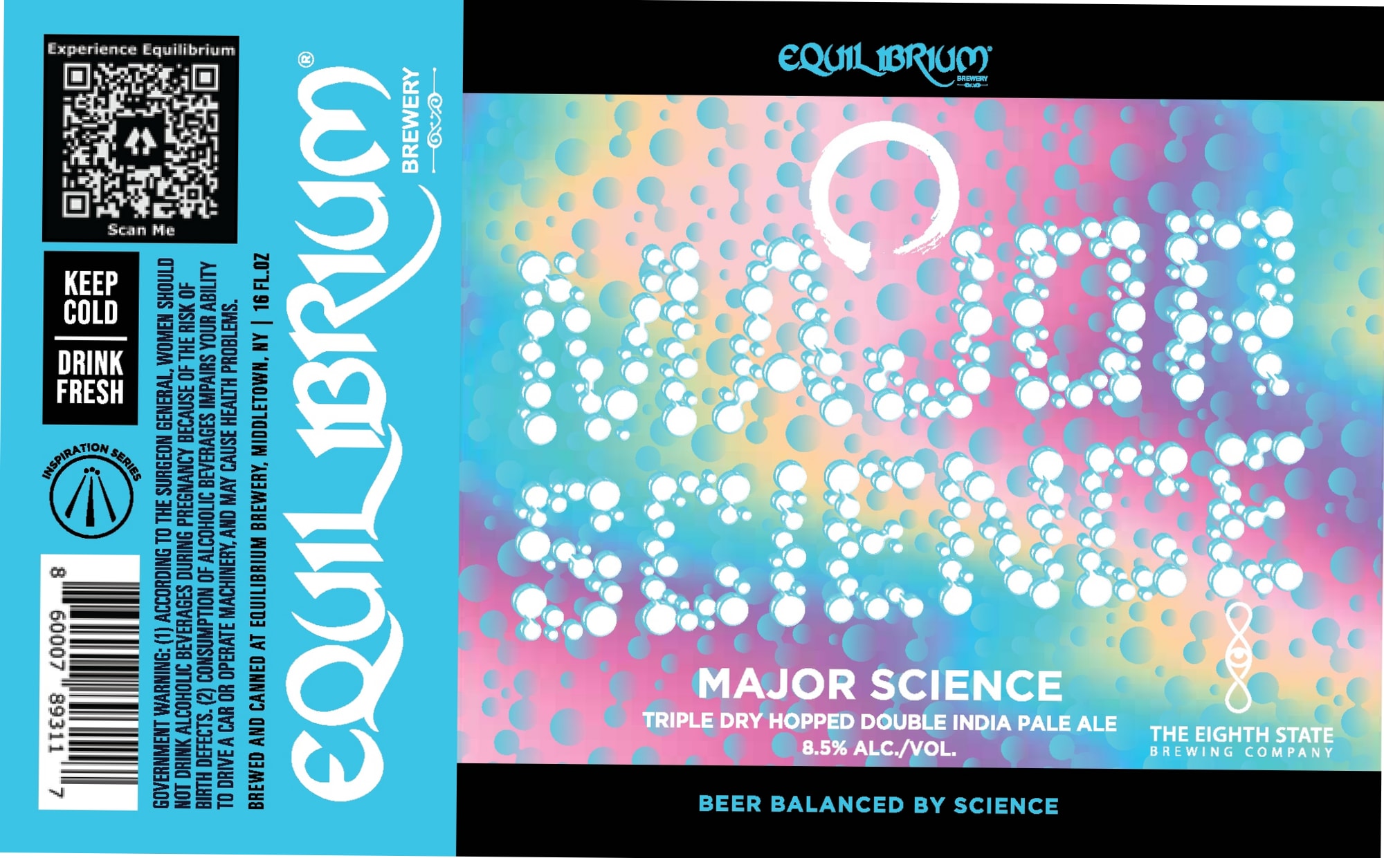 Major Science by Equilibrium Brewery - beer label