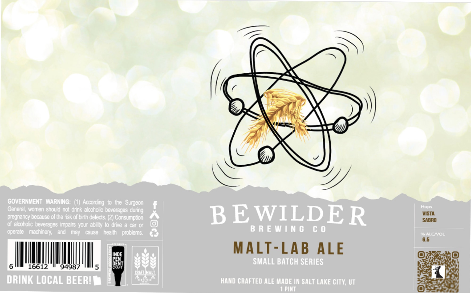 Malt-Lab Ale by Bewilder Brewing Co - beer label