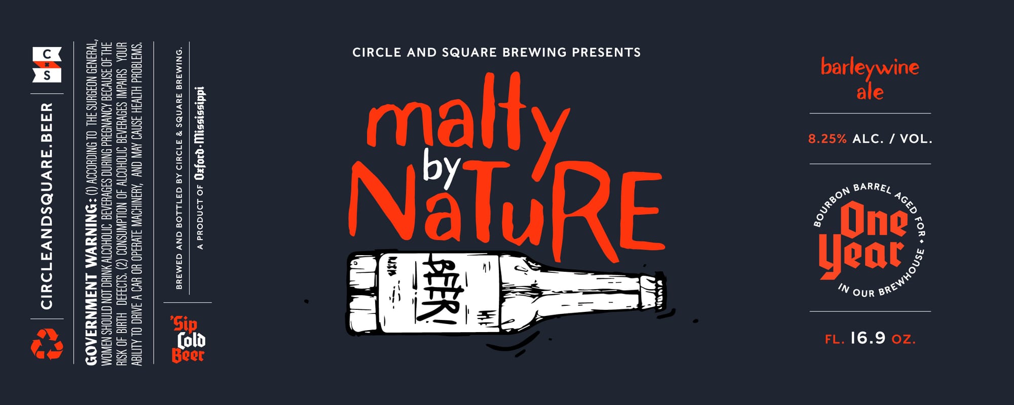 Malty by Nature by Circle and Square Brewing - beer label