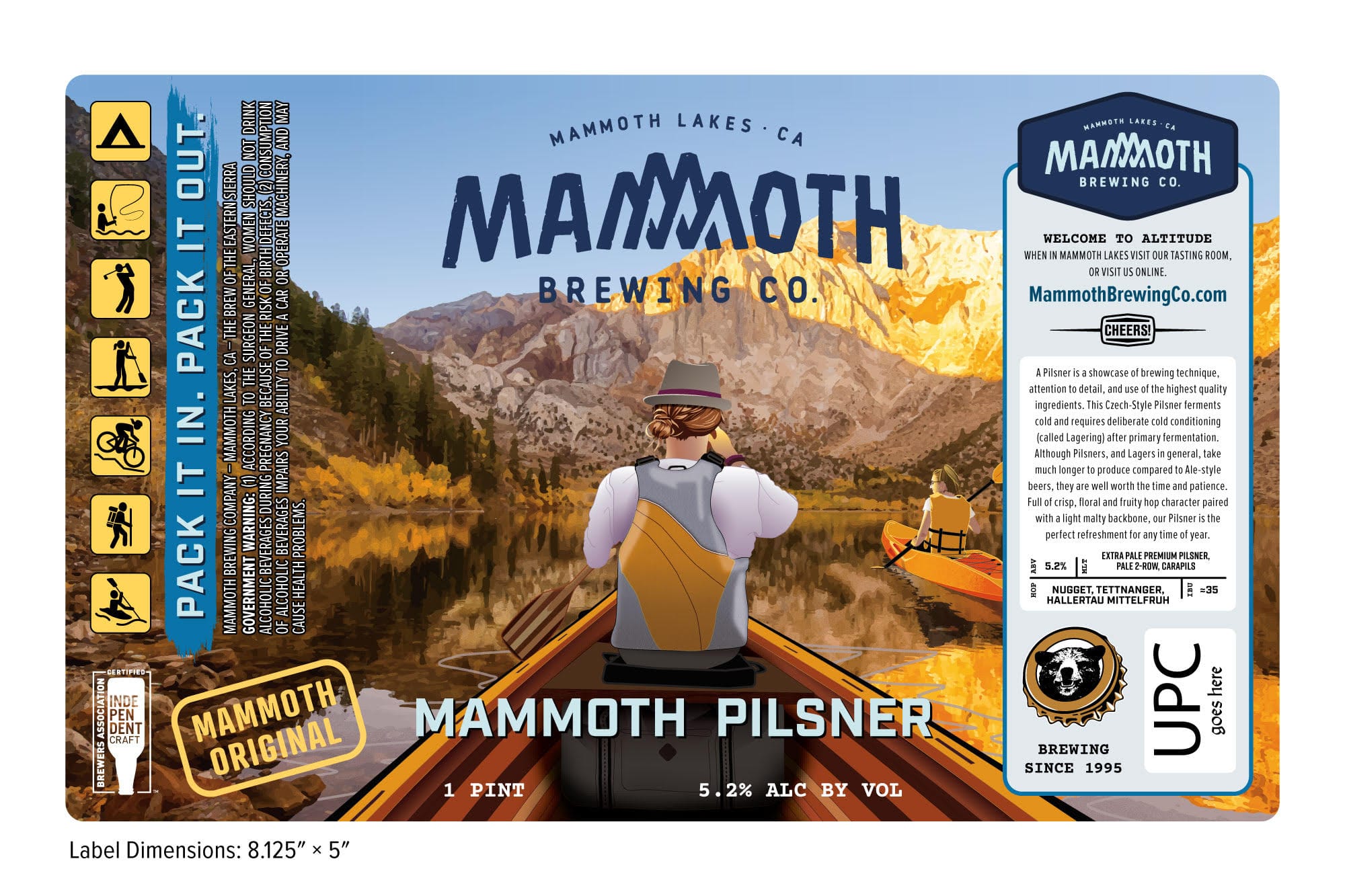Original Pilsner by Mammoth Brewing Co. - beer label