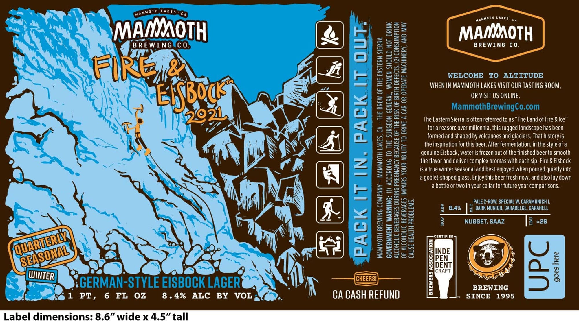 Fire & Eisbock by Mammoth Brewing Co. - beer label