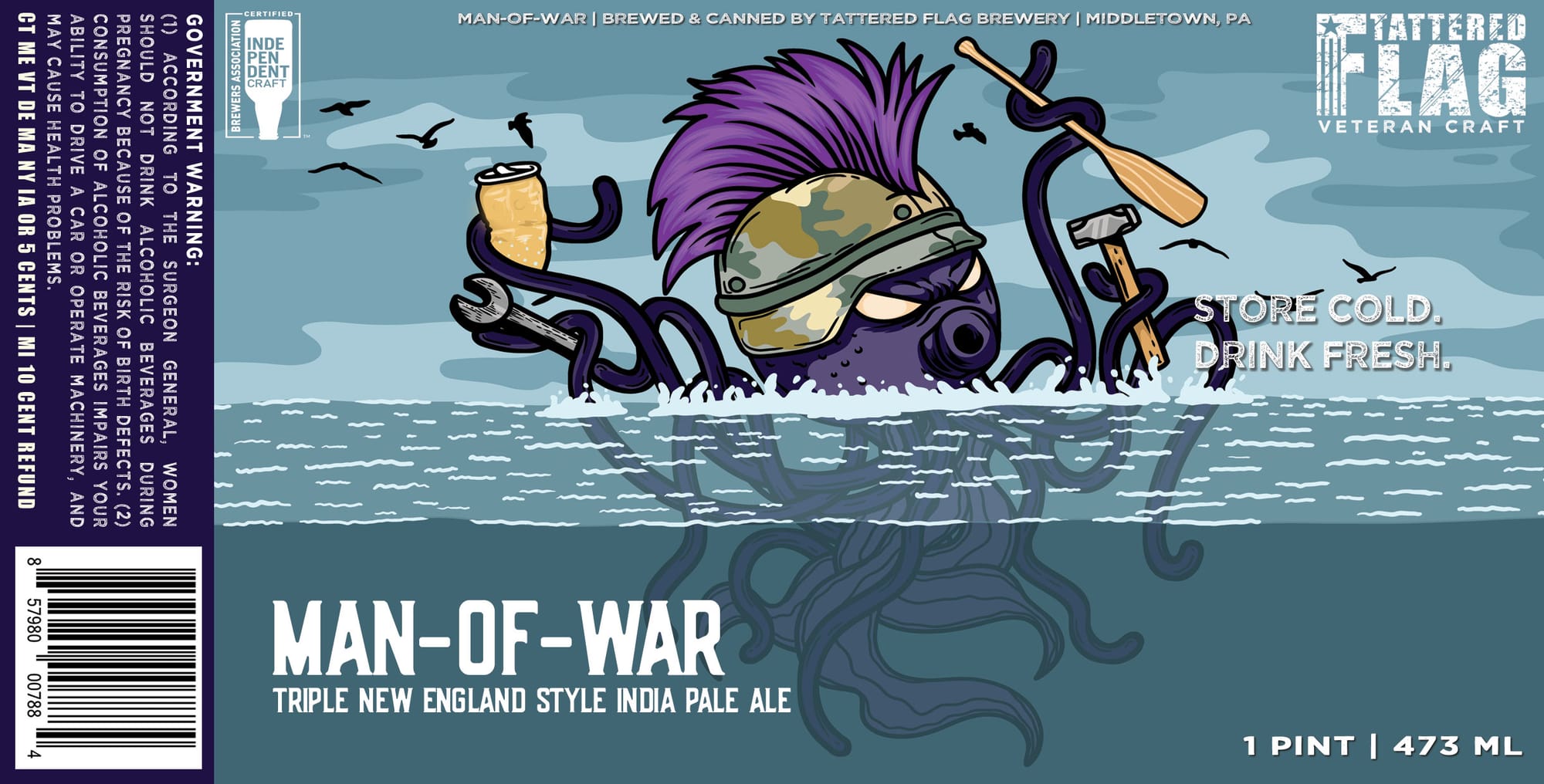Man-of-War by Tattered Flag Brewery - beer label