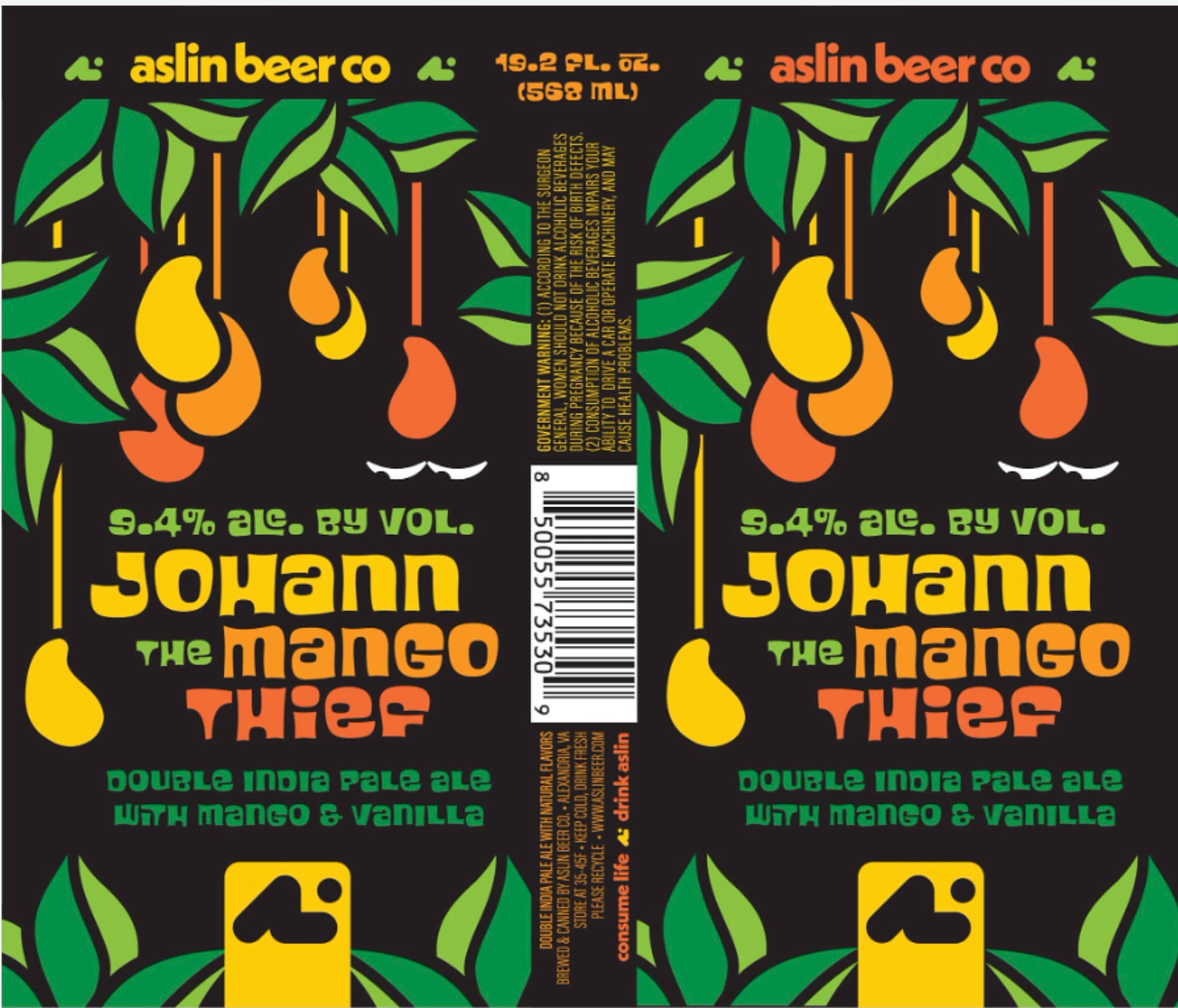 Johann the Mango Thief by Aslin Beer Co. - beer label