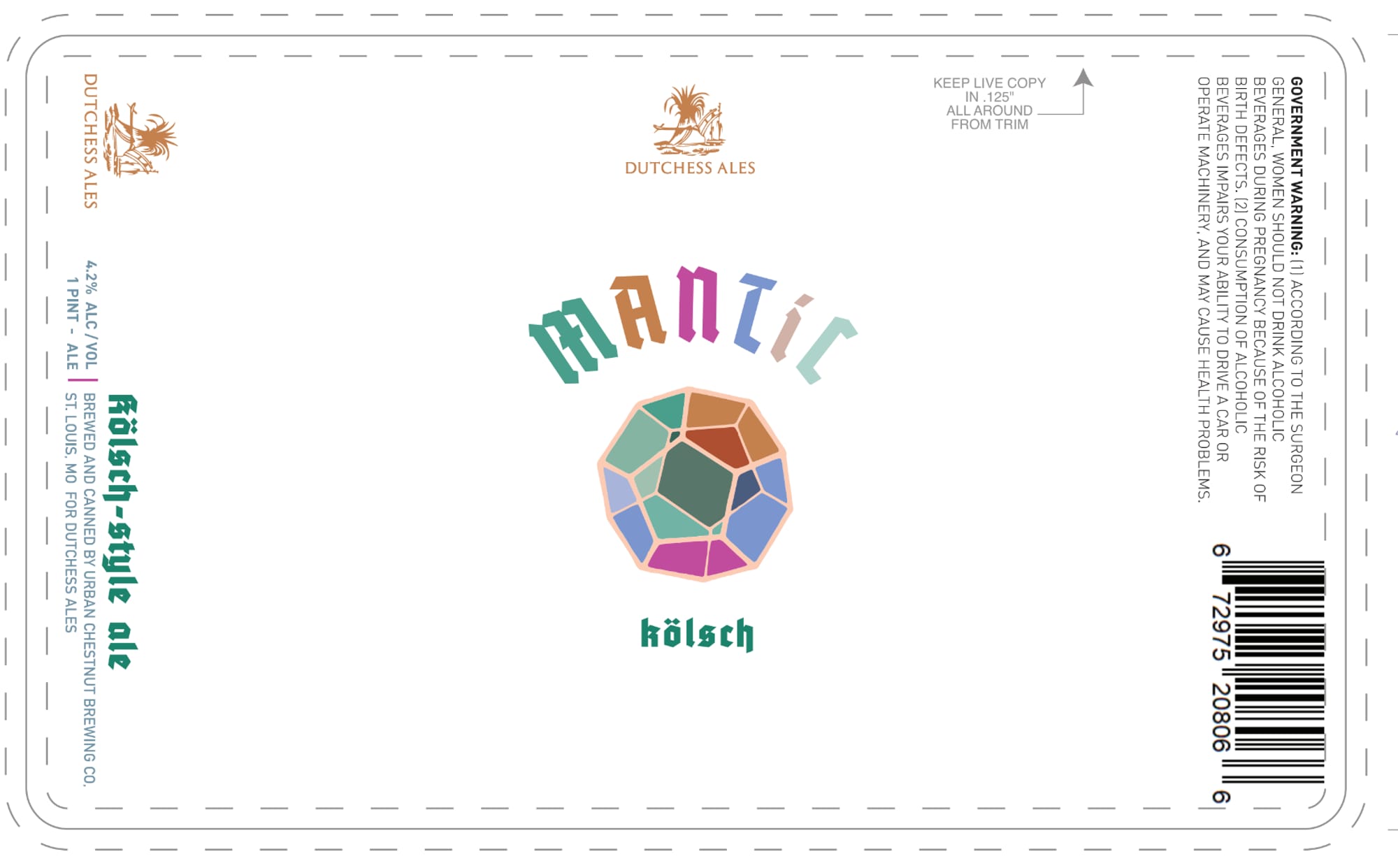 Mantic by Dutchess Ales - beer label