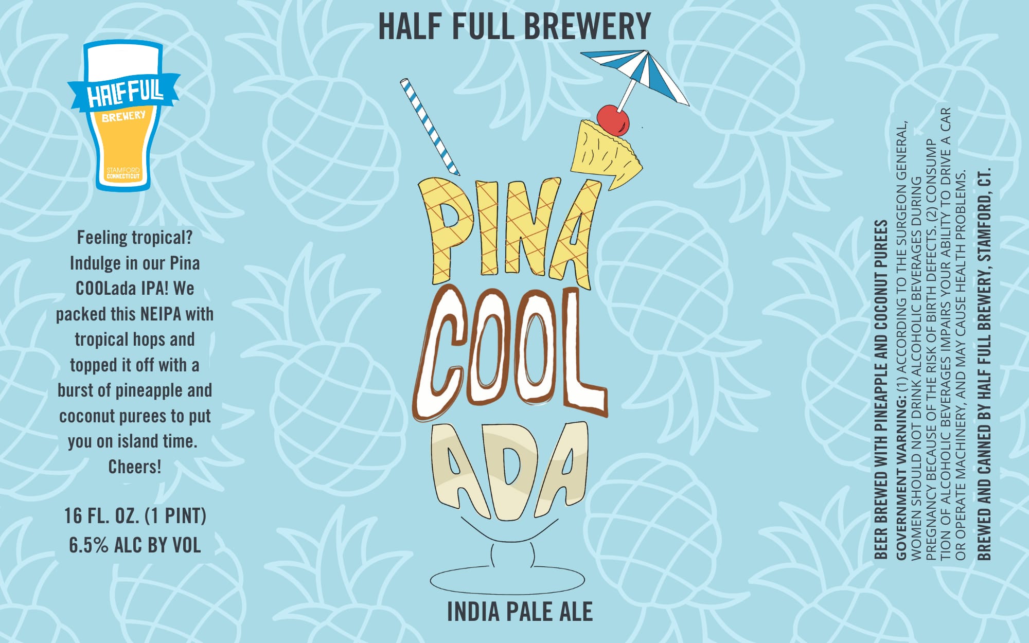 Coolada IPA by Half Full Brewery - beer label