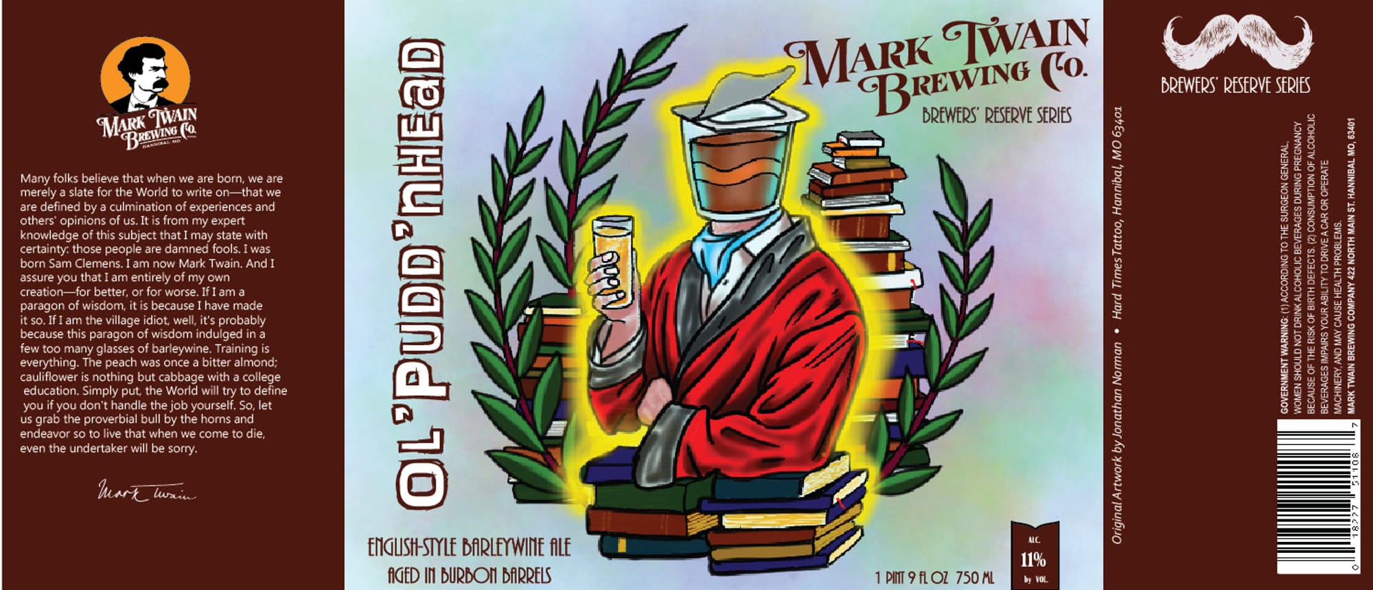 Old Pudd’head by Mark Twain Brewing Co. - beer label