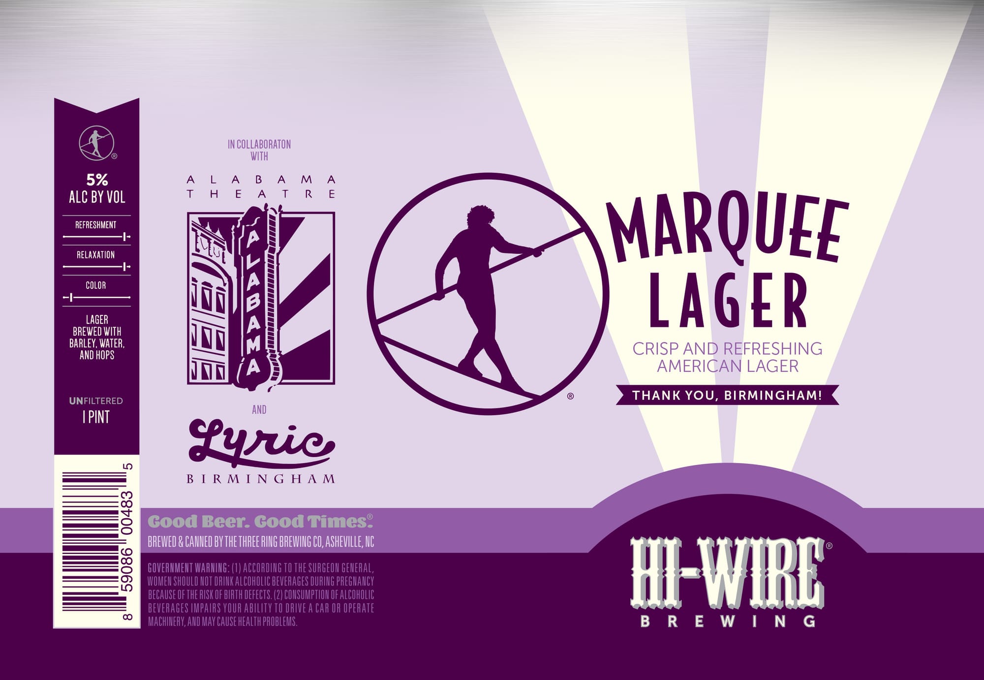 Marquee Lager by Hi-Wire Brewing - beer label