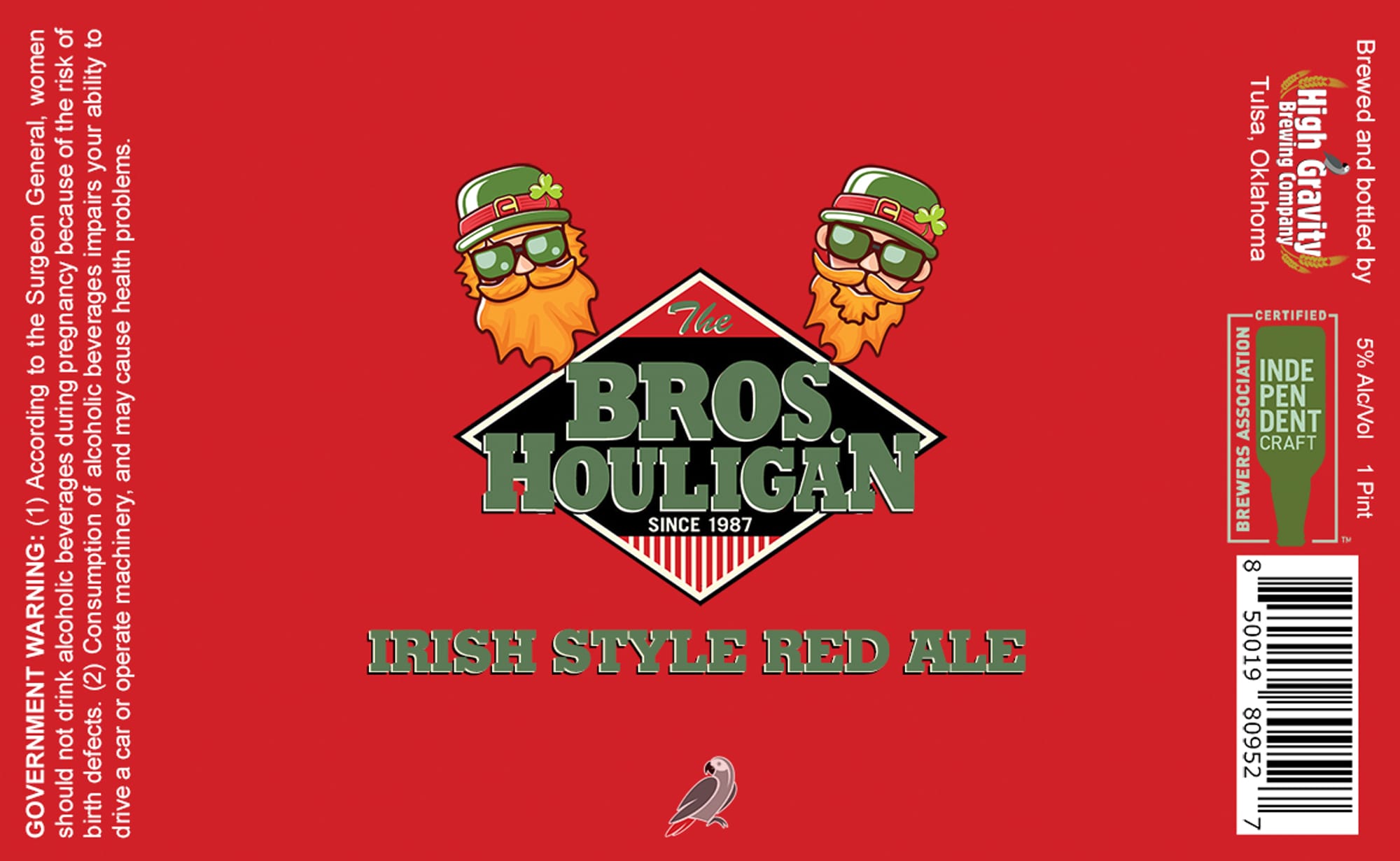 Bros. Houligan by Marshall Brewing Company - beer label