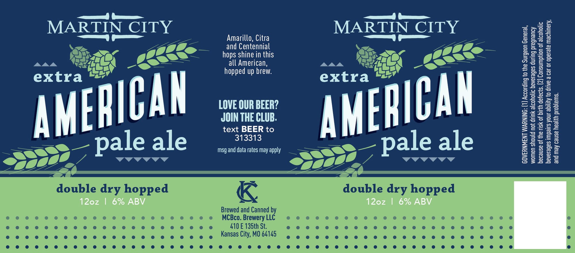 Extra American Pale Ale by Martin City Brewing Company - beer label