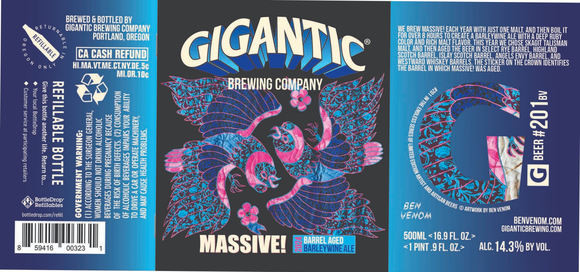 Massive! by Gigantic Brewing Company - beer label