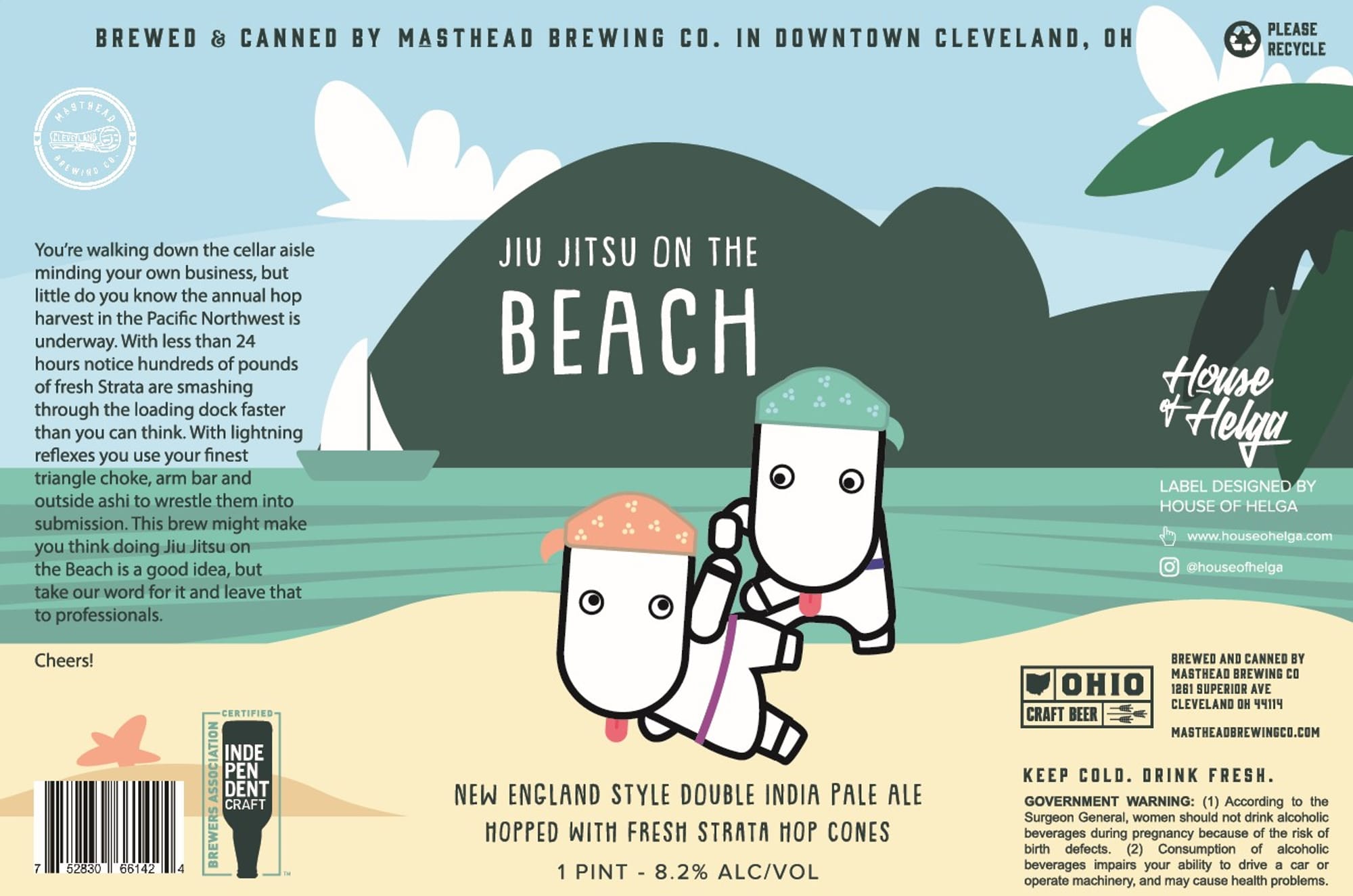 Jiu Jitsu on the Beach by Masthead Brewing Co. - beer label