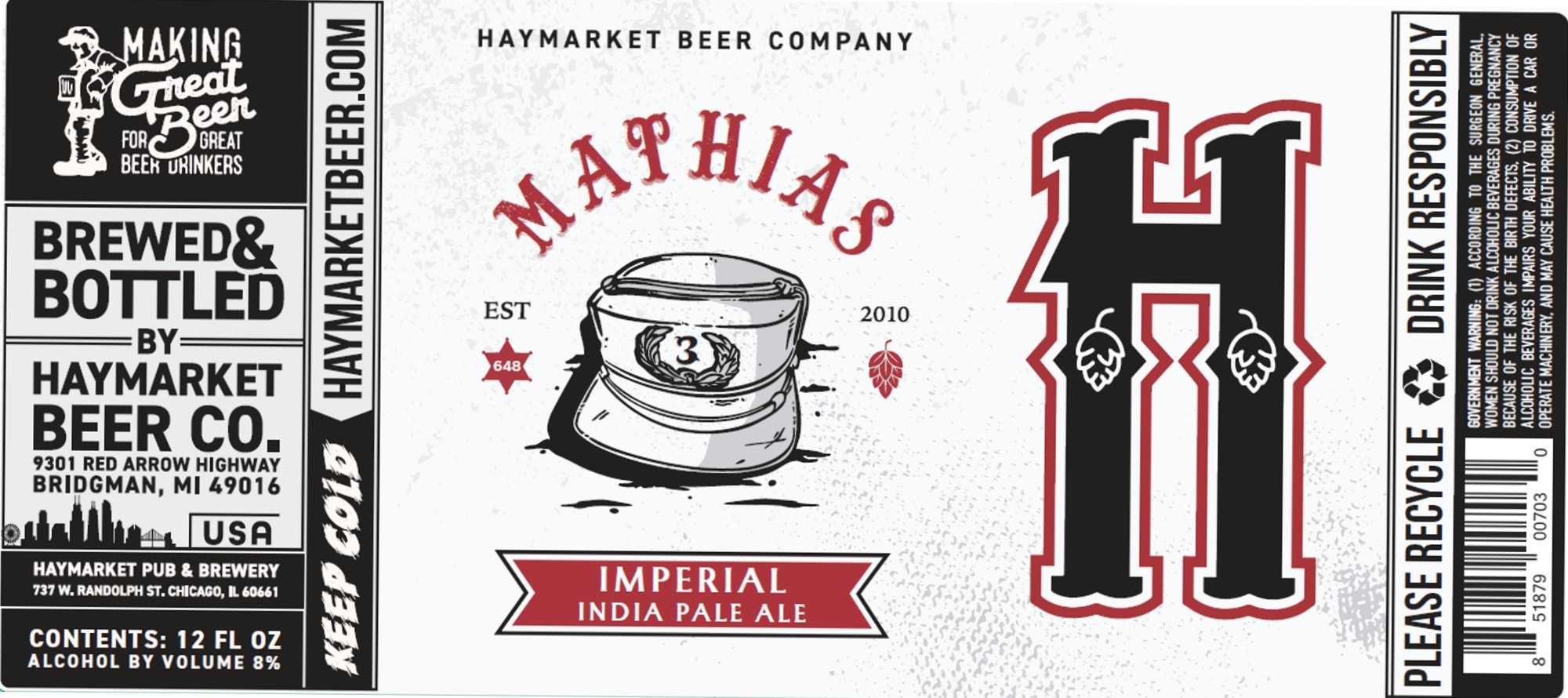 Mathias by Haymarket Beer Co. - beer label