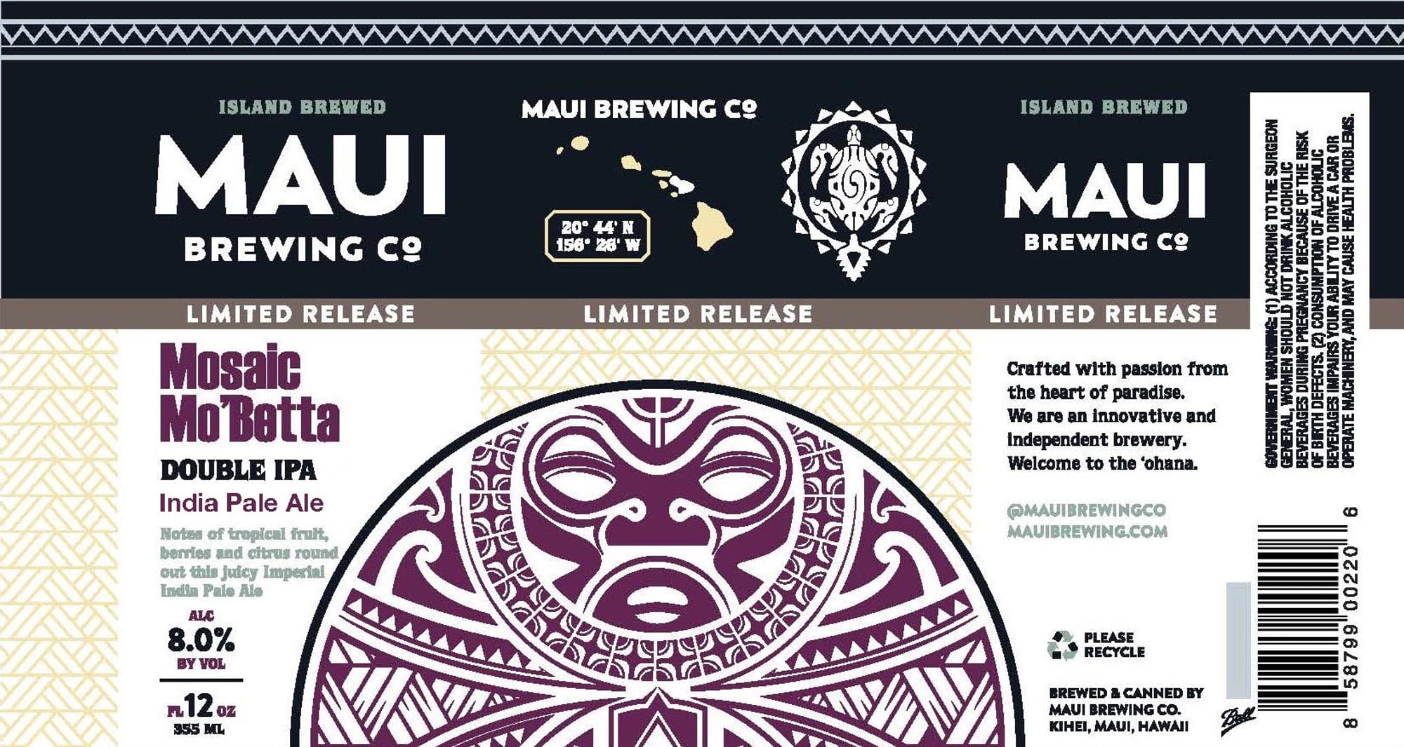 Mosaic MoBetta by Maui Brewing Co. - beer label