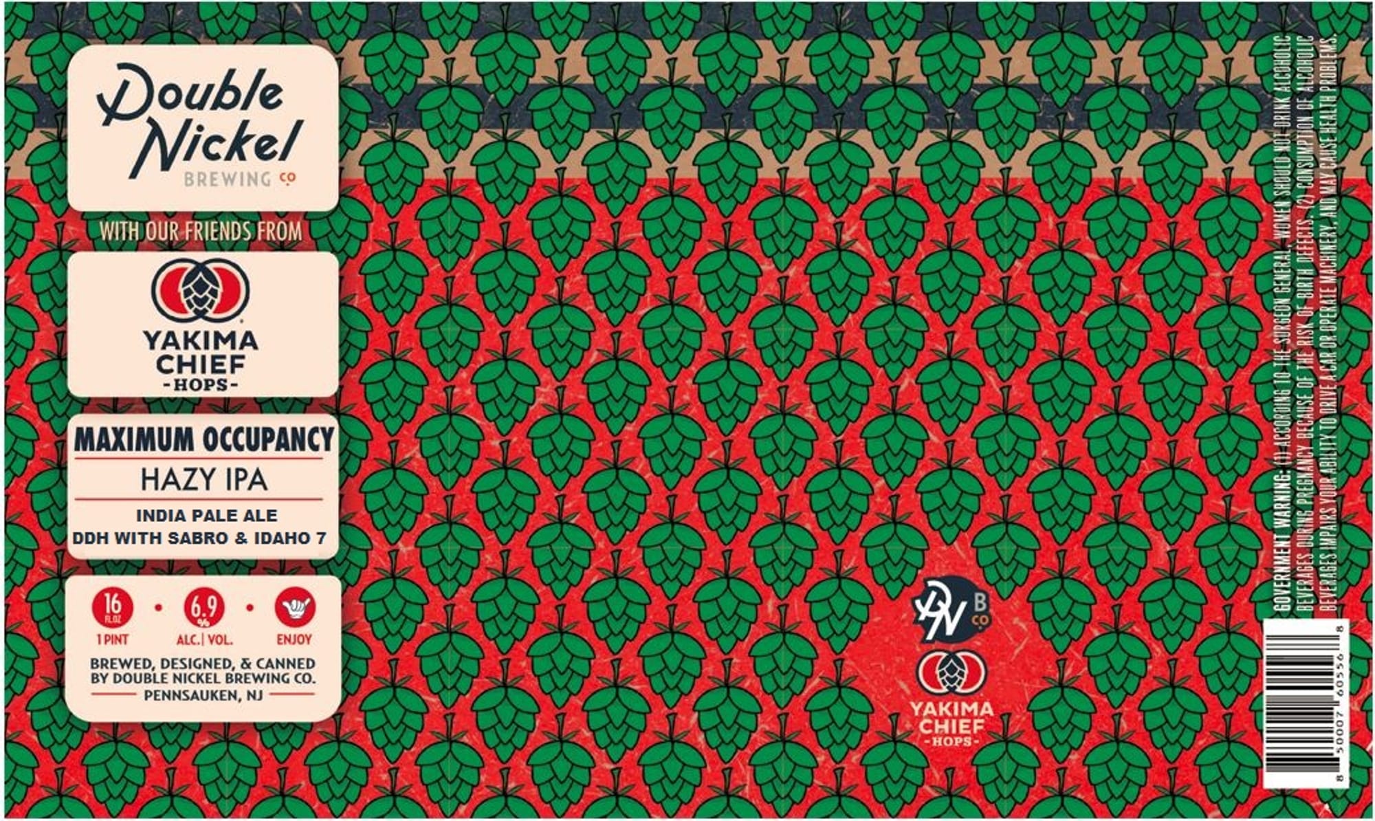Maximum Occupancy by Double Nickel Brewing Co. - beer label