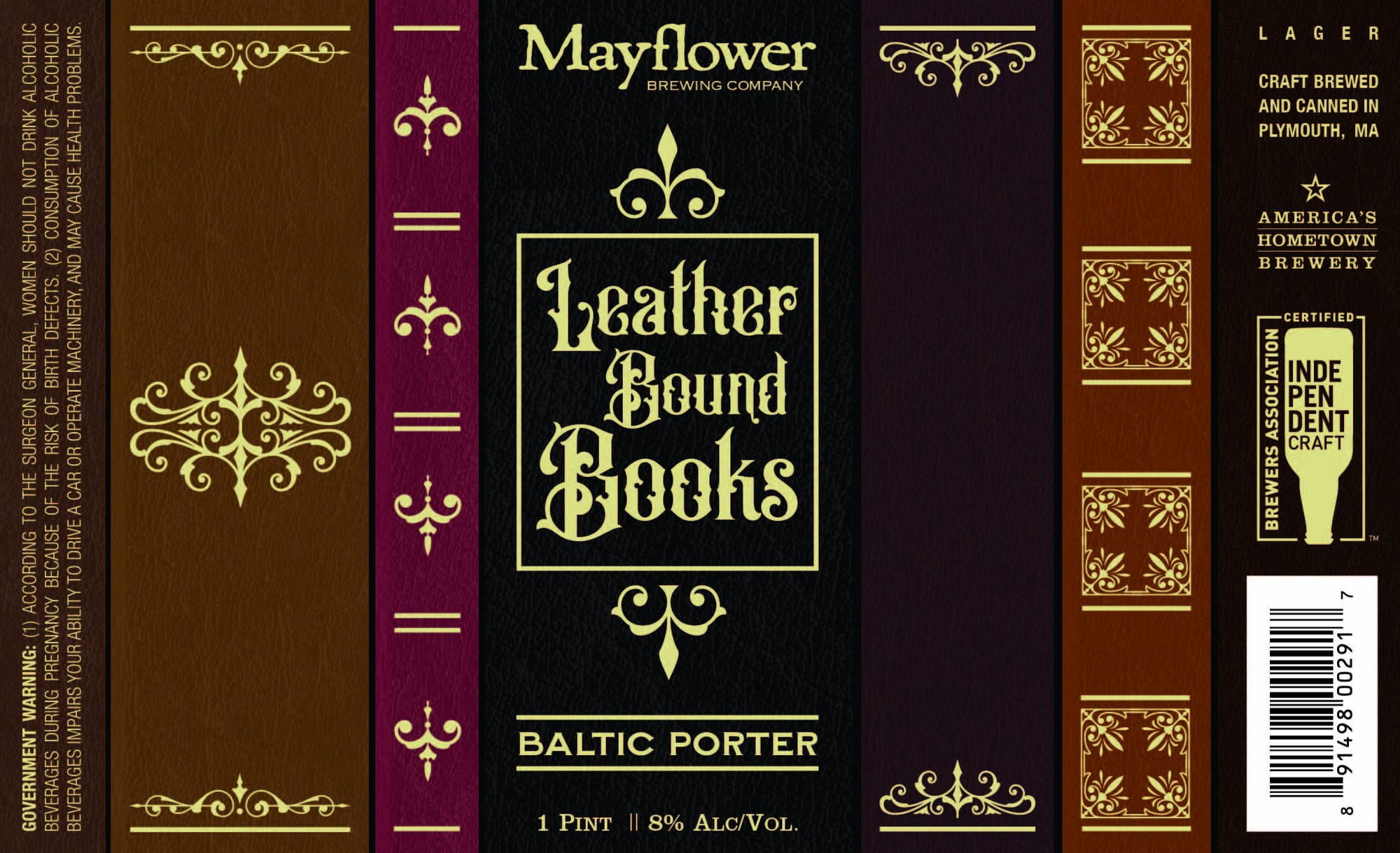 Leather Bound Books by Mayflower Brewing Company - beer label