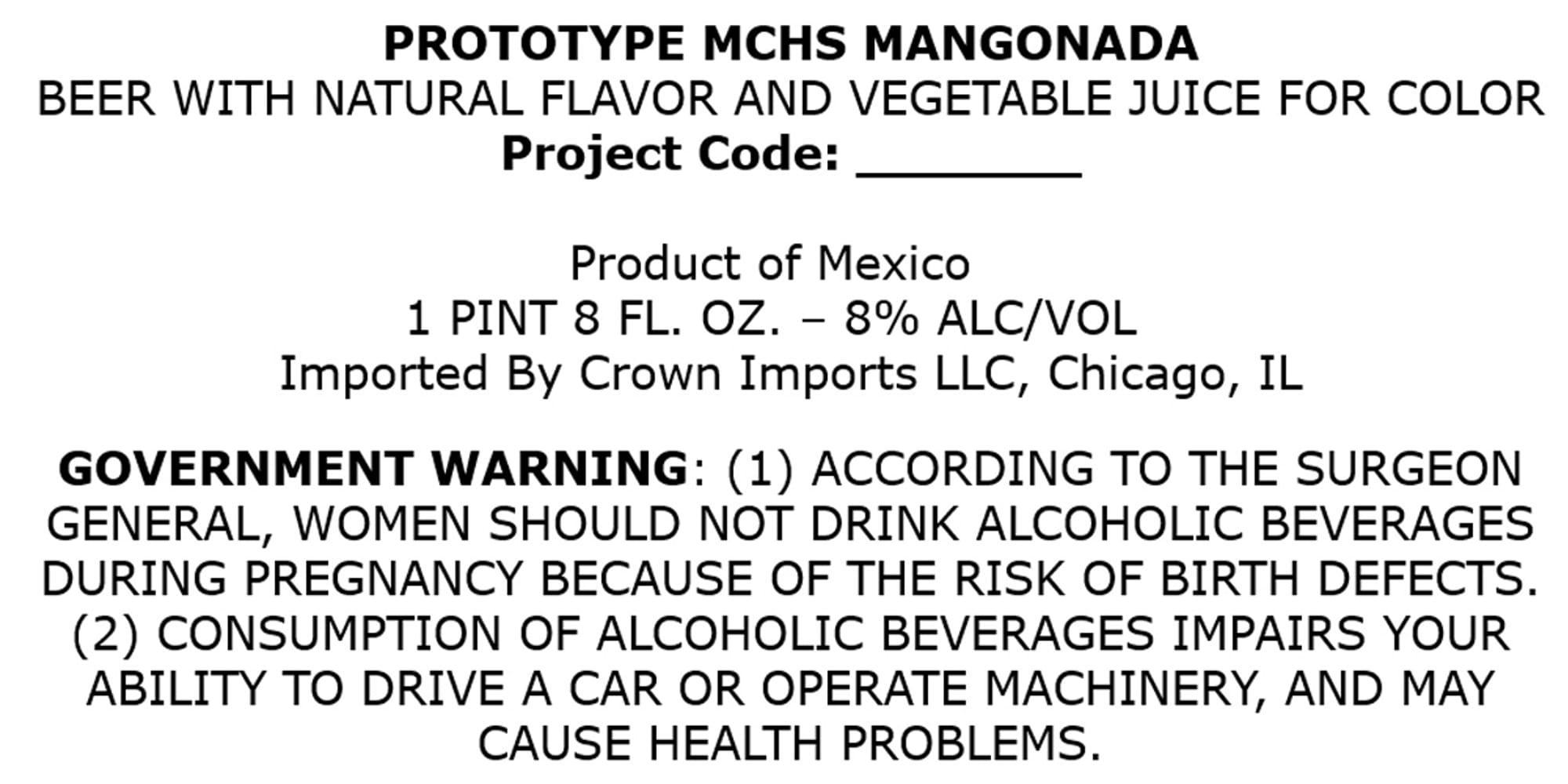 MCHS Mangonada by Prototype - beer label