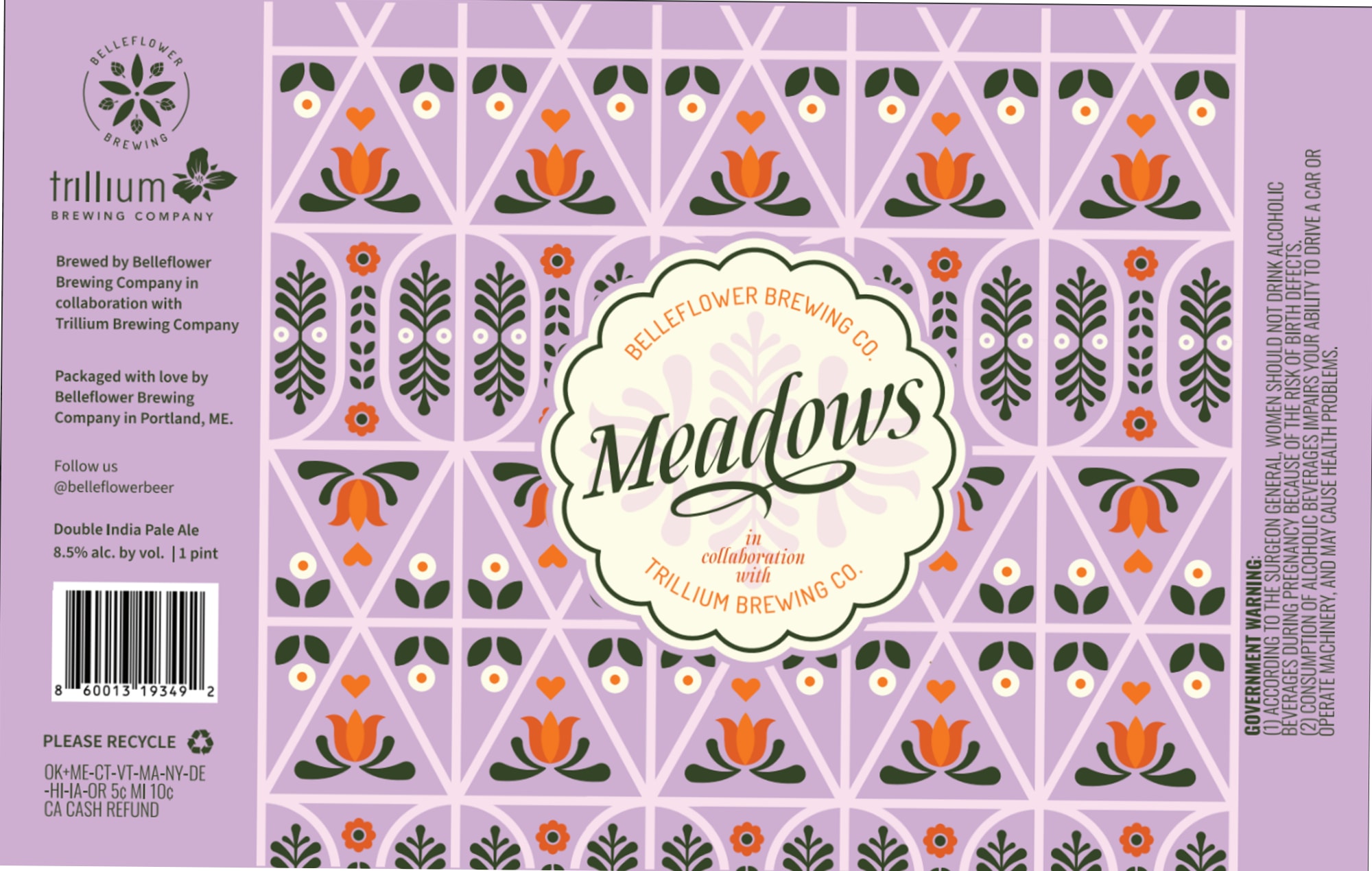 Meadows by Belleflower Brewing Company - beer label